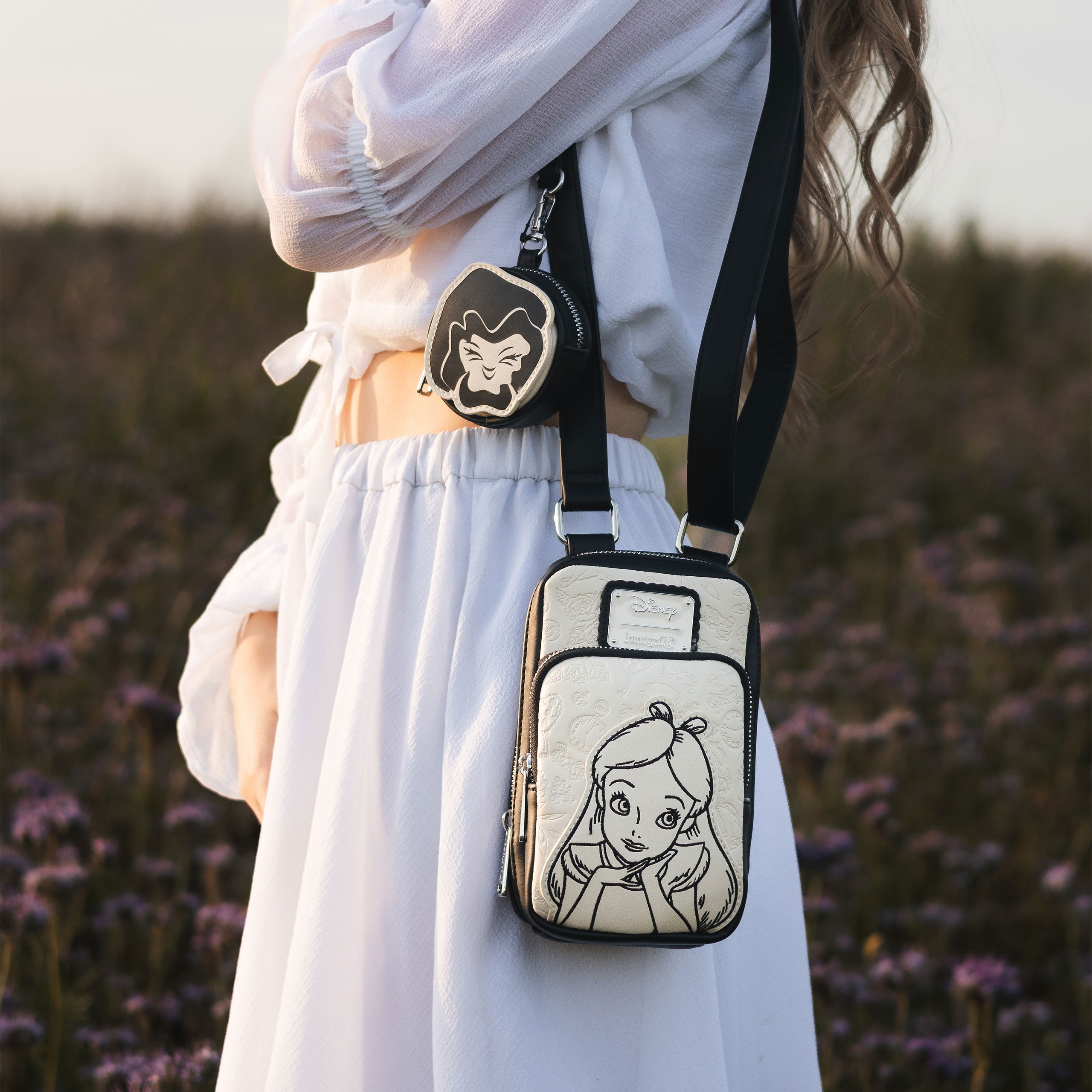 Alice in Wonderland - Florale crossbodytas met portemonnee