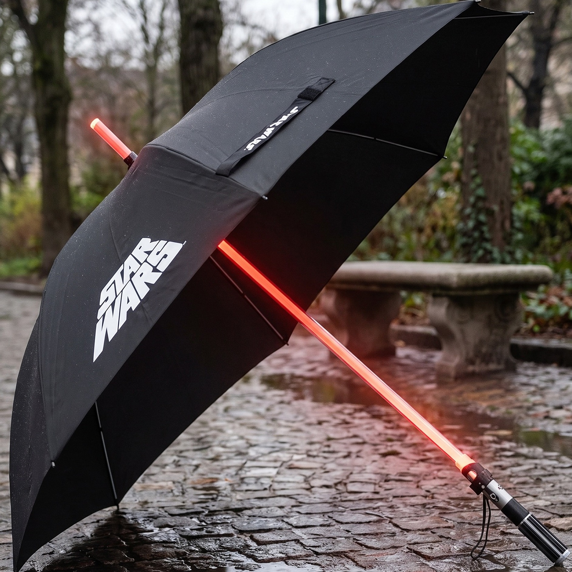 Ombrello spada laser di Darth Vader con funzione luminosa - Star Wars