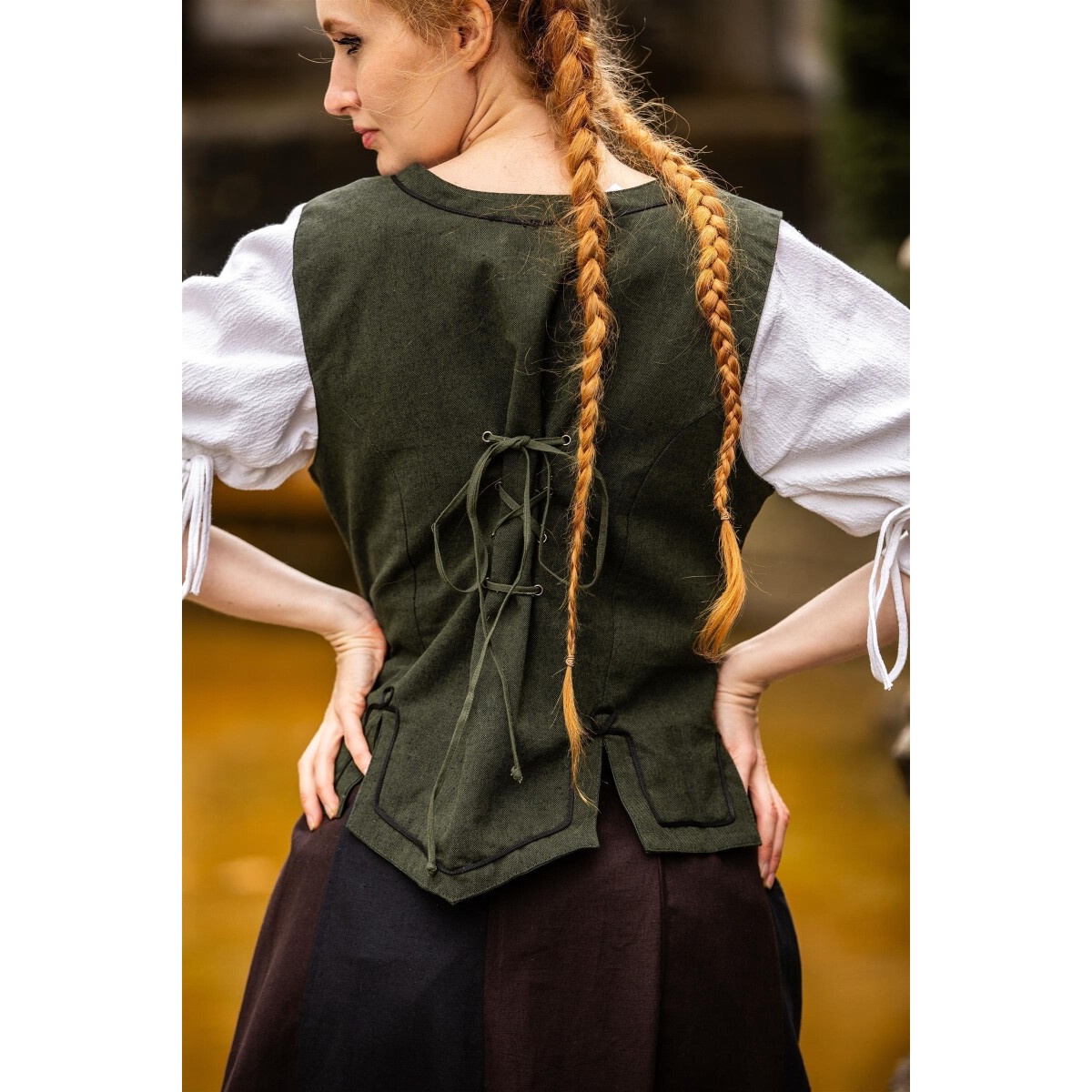 Chaleco corsé medieval Selma verde