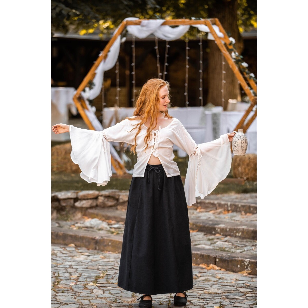 Mittelalter Bluse Carmen weiß