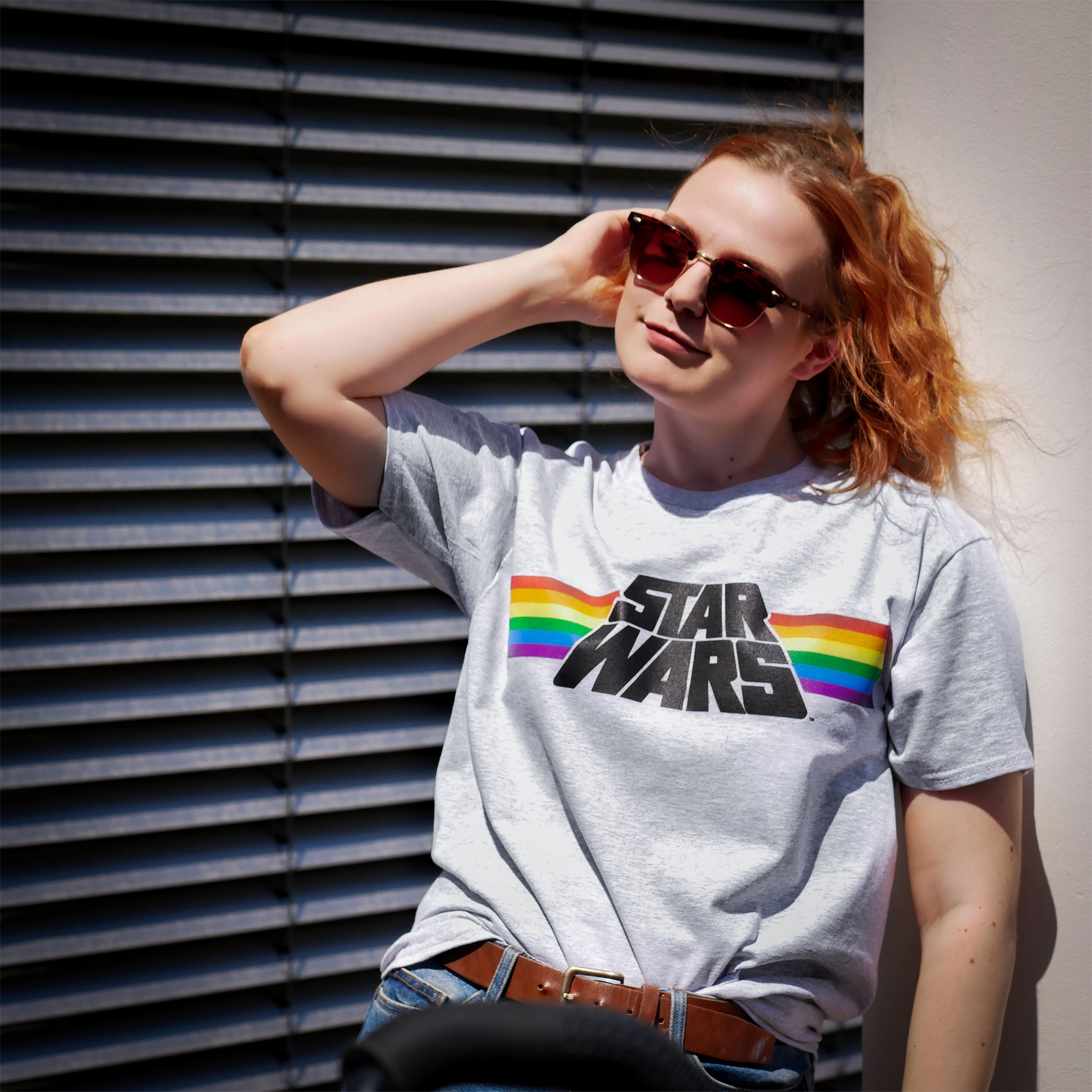 Star Wars - Classic Rainbow Logo Pride T-Shirt grau