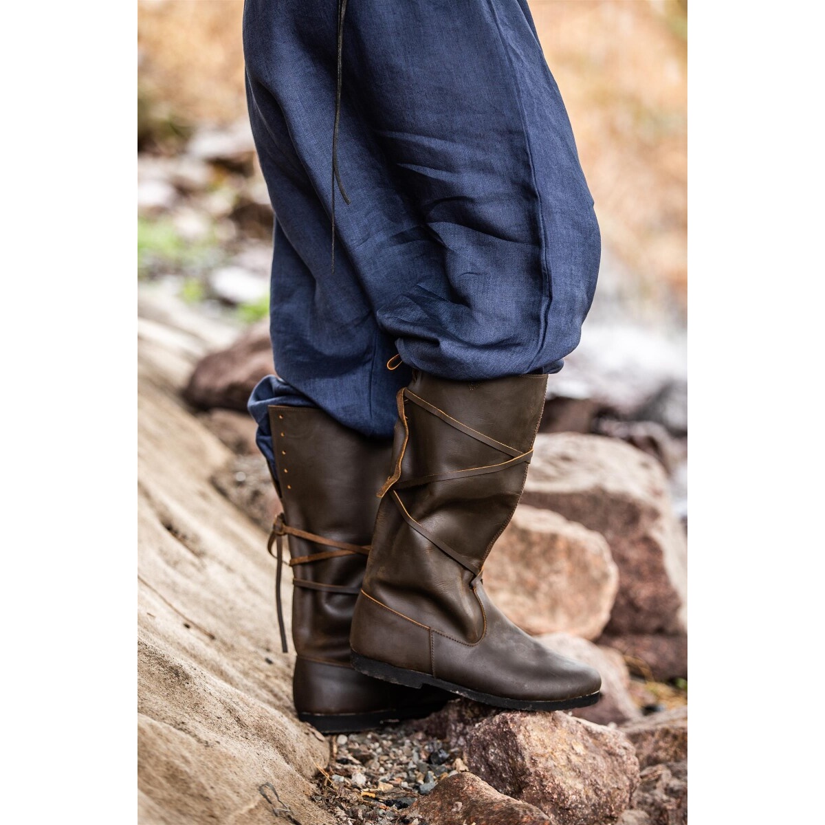 Medieval Boots Ole in Brown Nubuck Leather