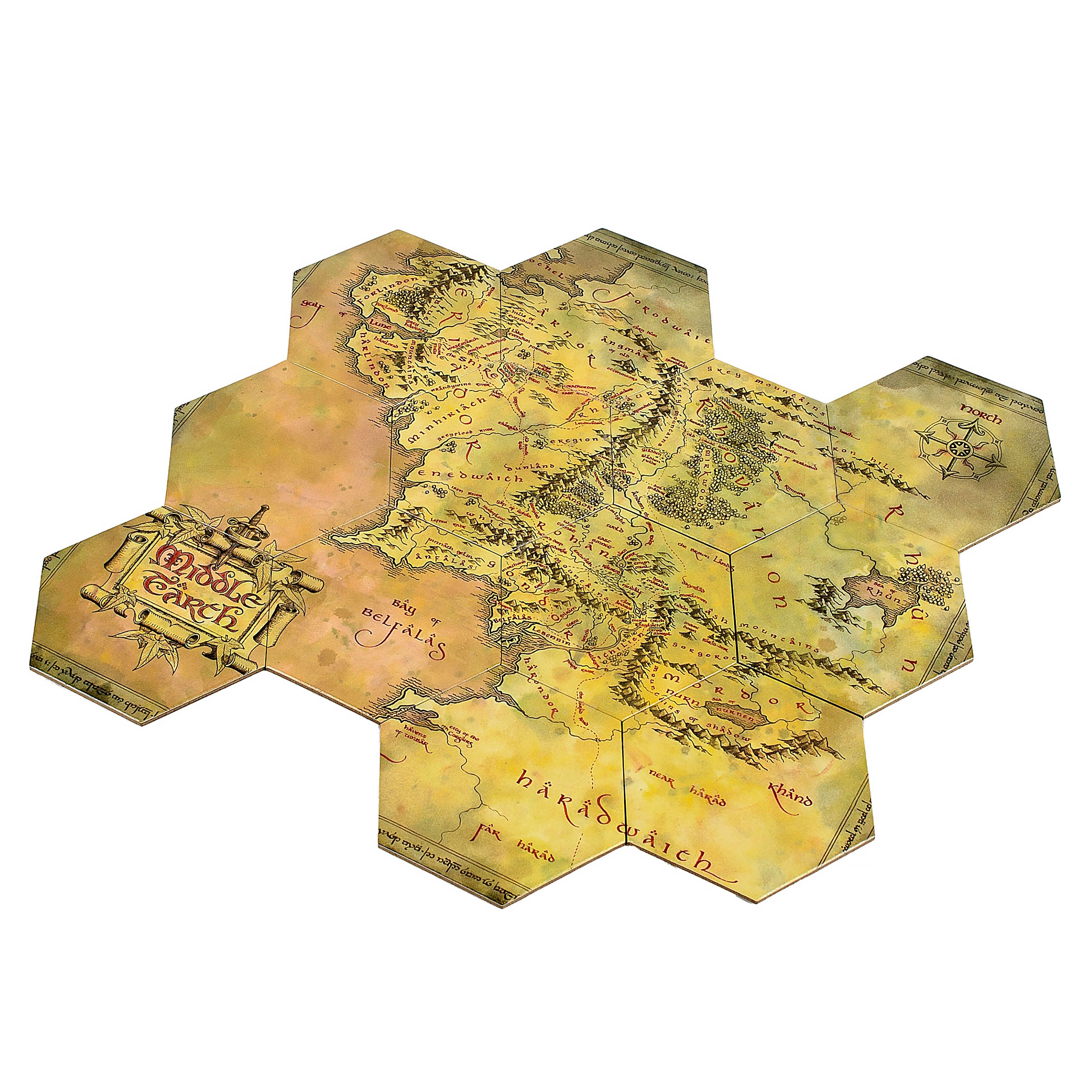 Il Signore degli Anelli - Sottobicchieri Mappa della Terra di Mezzo Set da 12