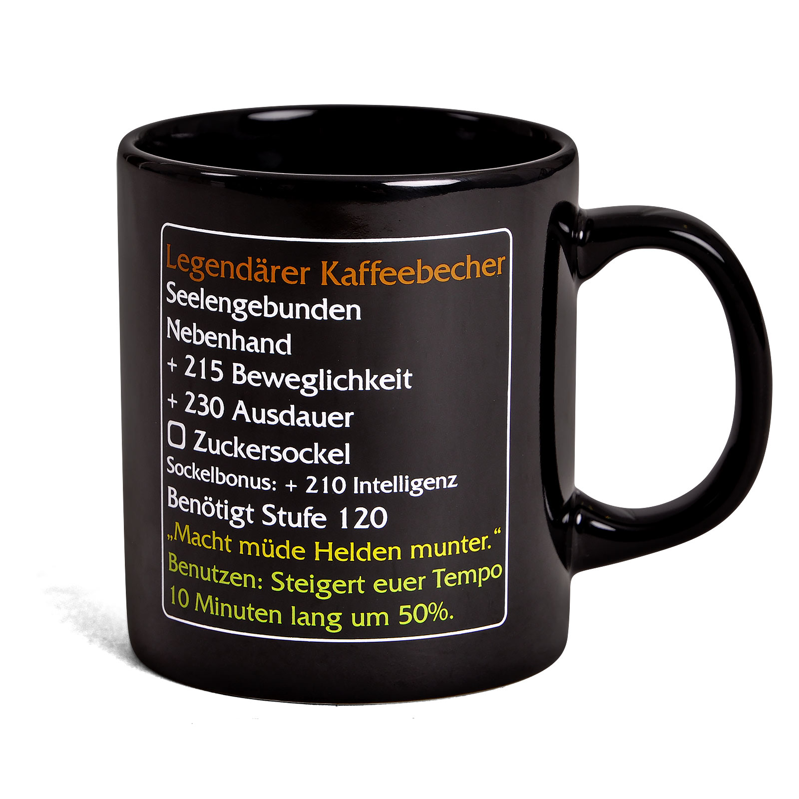 Legendärer Kaffeebecher - MMO Item Fan Tasse Level 120