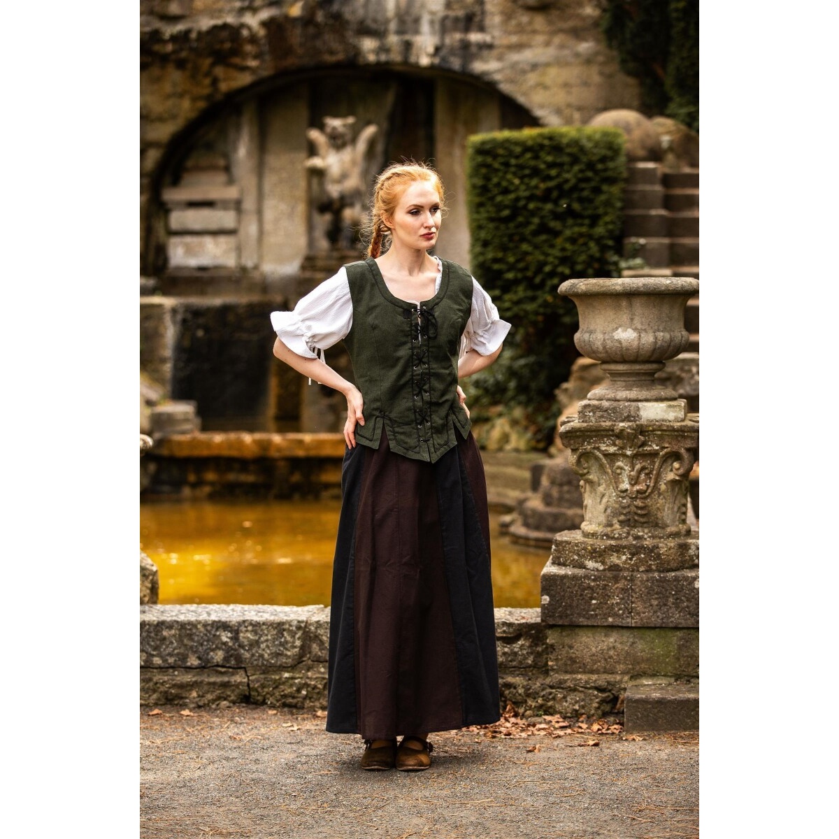 Chaleco corsé medieval Selma verde