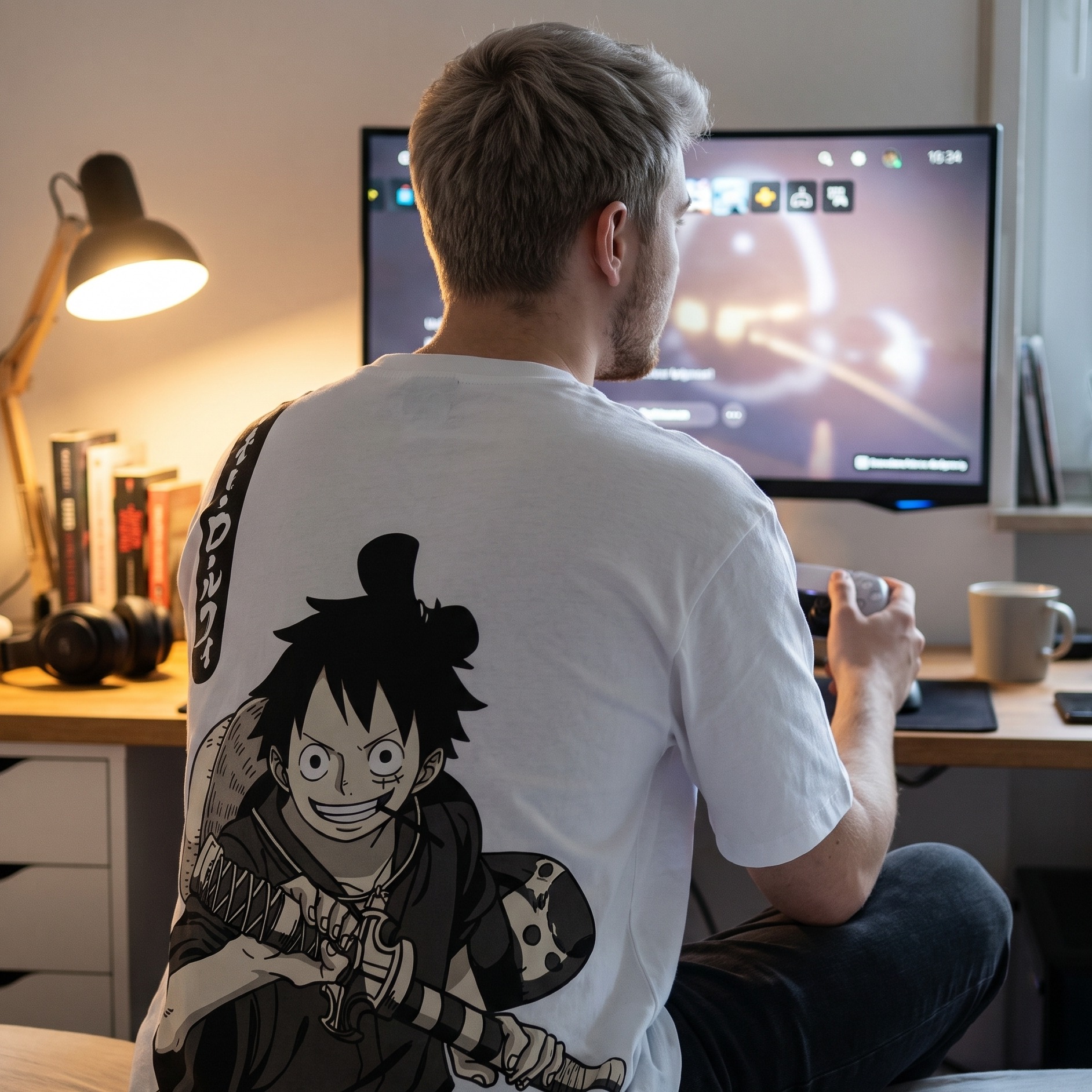 One Piece - Luffy Oversize T-Shirt weiß