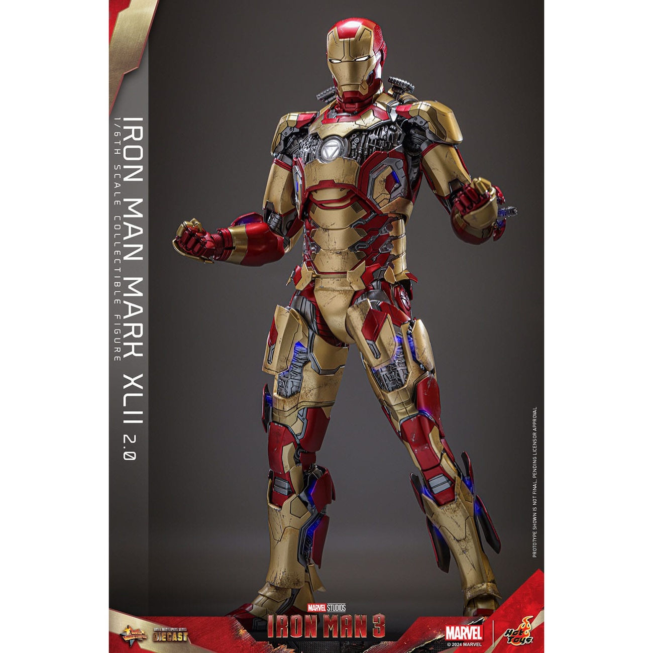 Iron Man 3 - Figura de acción Diecast Masterpiece Iron Man Mark XLII 1:6 Deluxe
