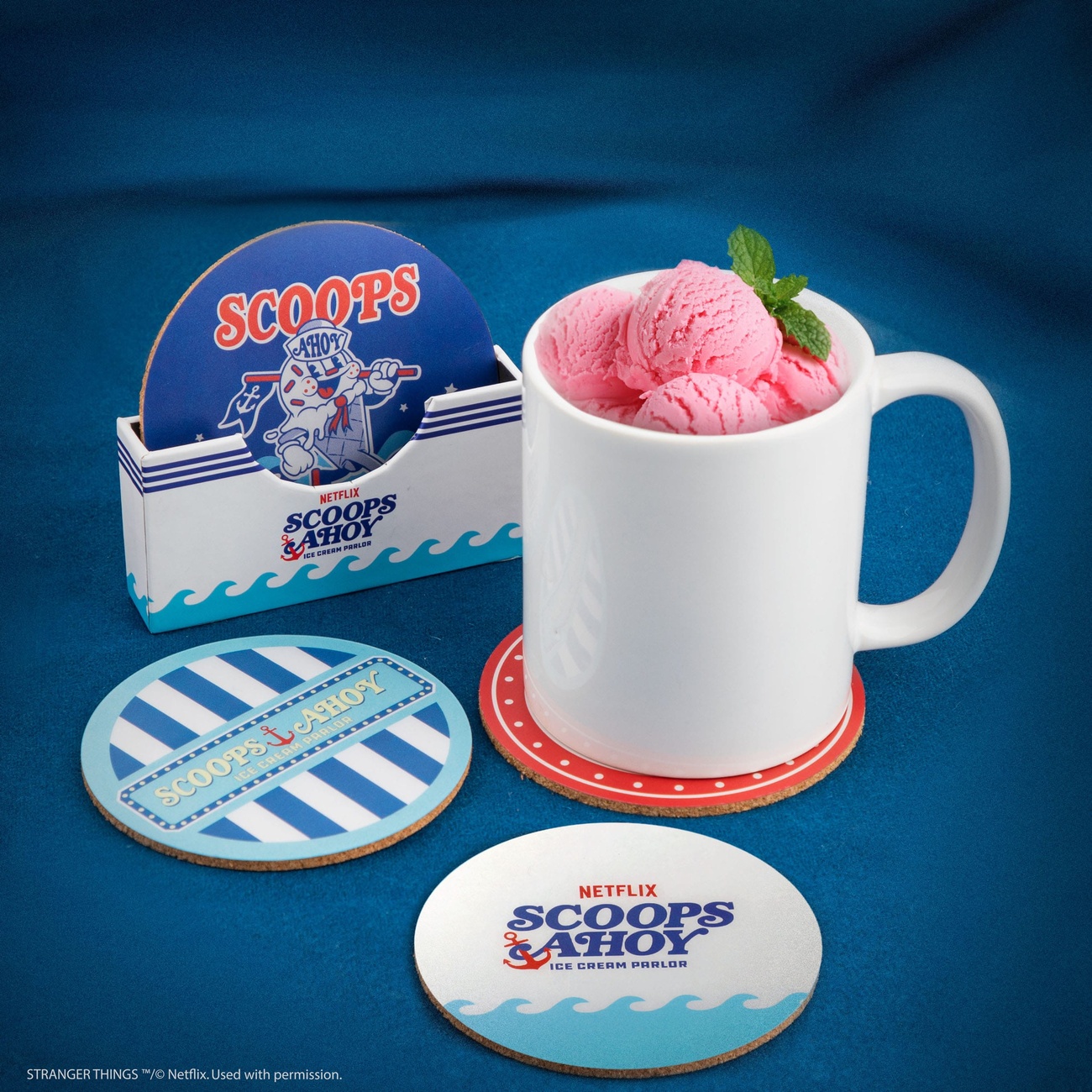Stranger Things Posavasos Scoops Ahoy Pack de 4