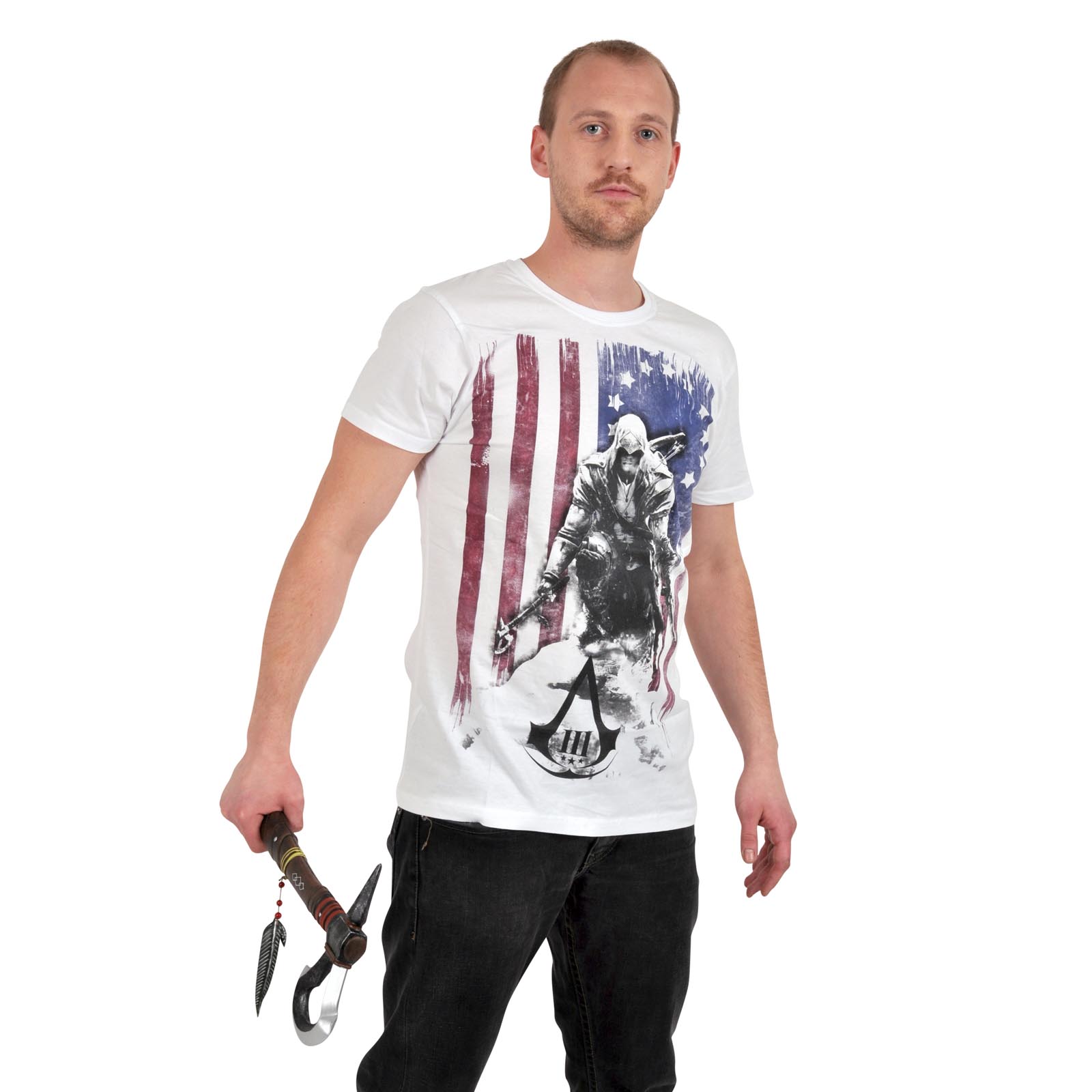 Assassins Creed III - Burned Flag T-Shirt weiß