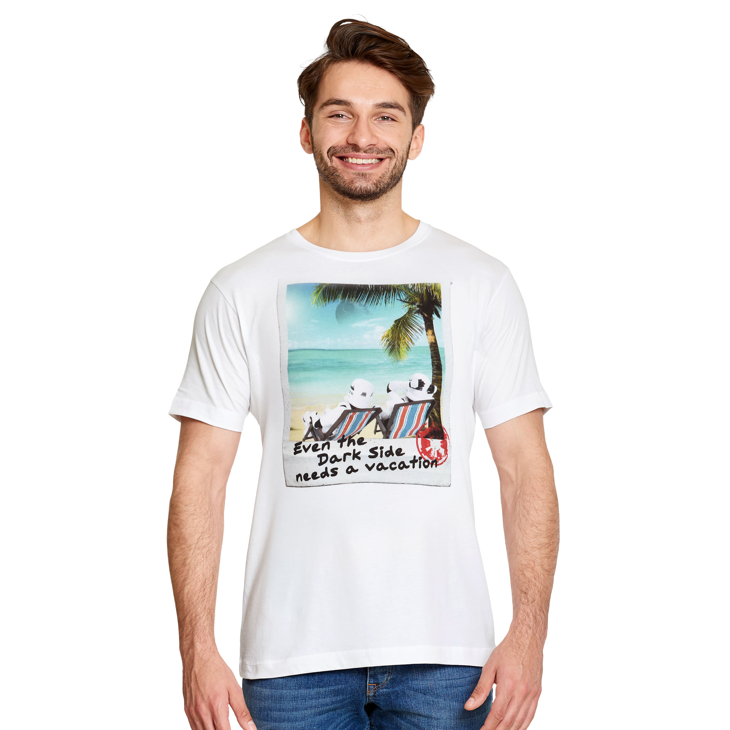 Star Wars - Dark Side Vakantie T-Shirt wit