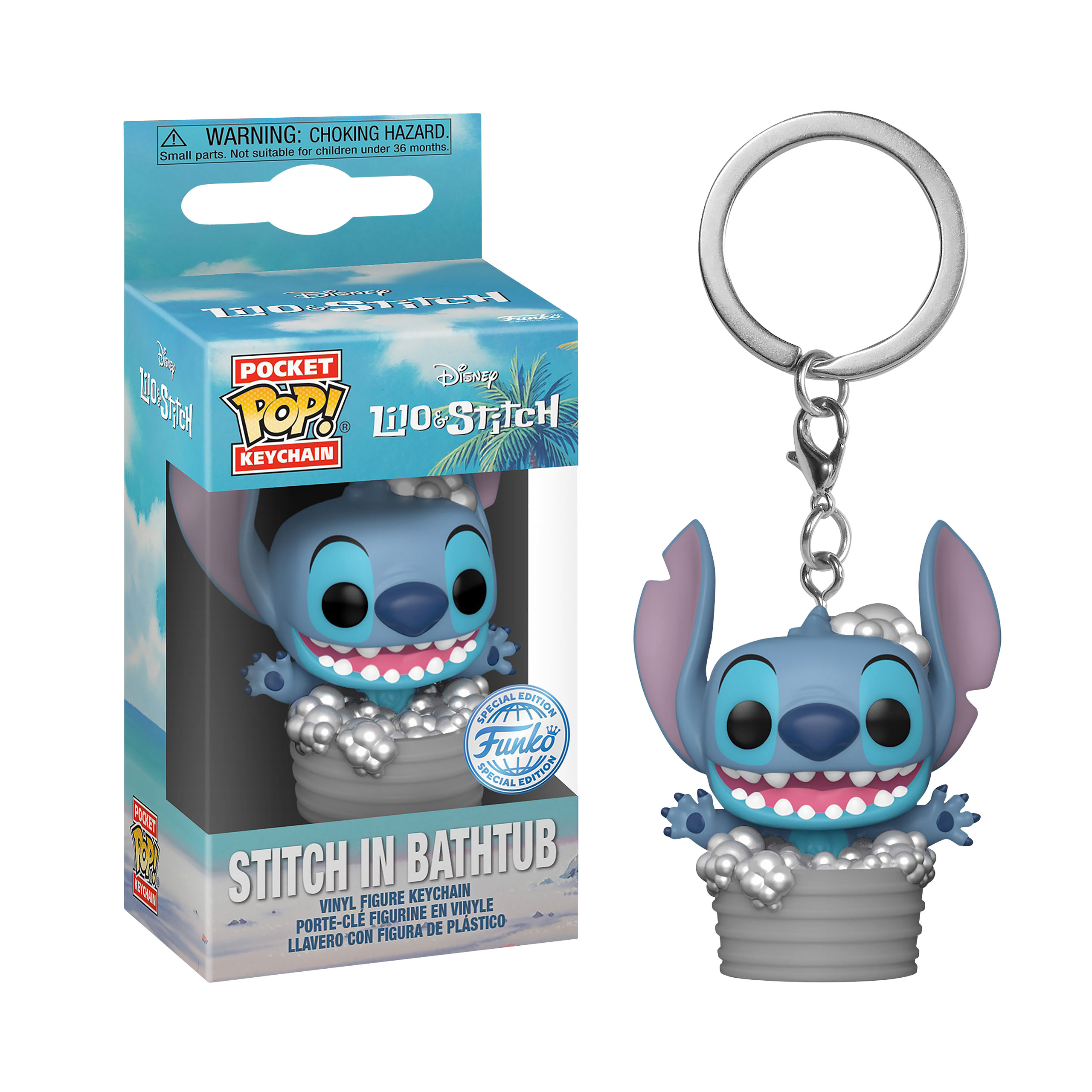 Stitch in Badkuip Funko Pop Sleutelhanger - Lilo & Stitch