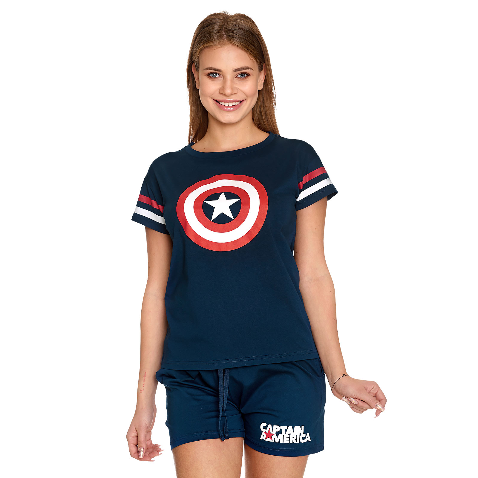 Captain America - Shield Logo Pyjama kurz Damen