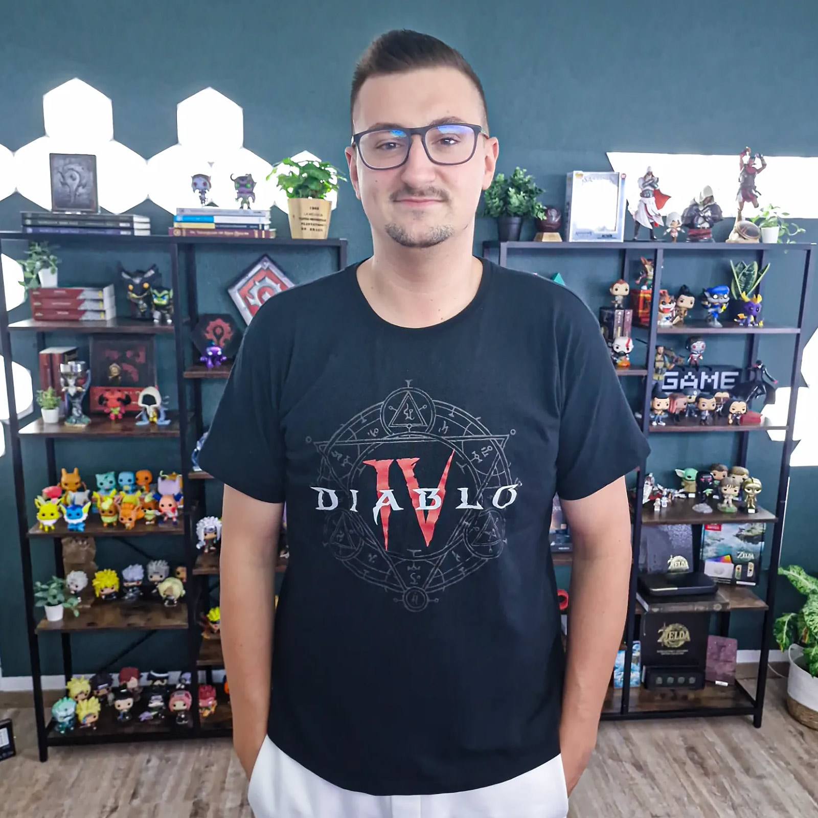 Diablo IV - Hexagram Logo T-Shirt Zwart