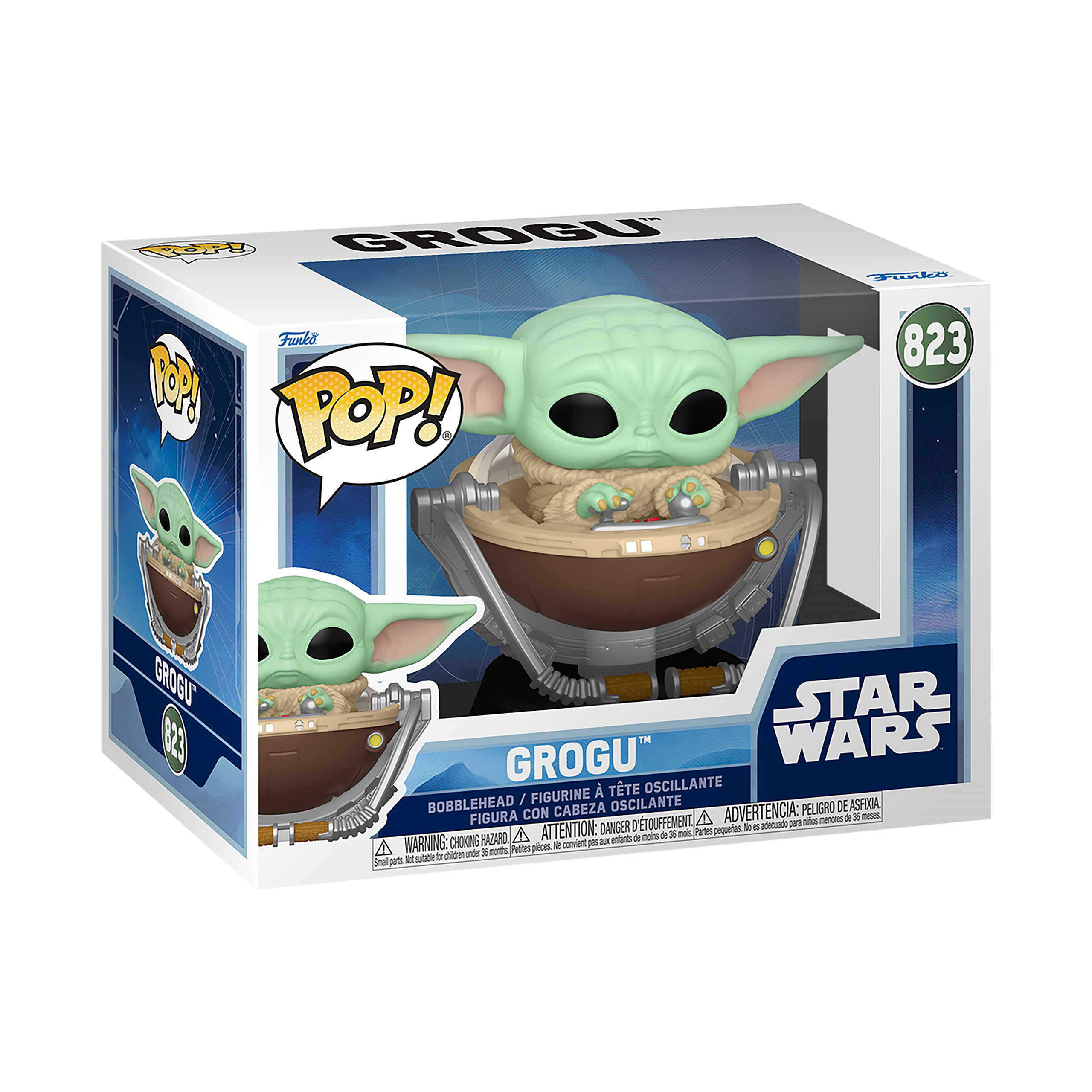 Grogu dans le landau figurine Funko Pop à tête oscillante - Star Wars The Mandalorian and Grogu