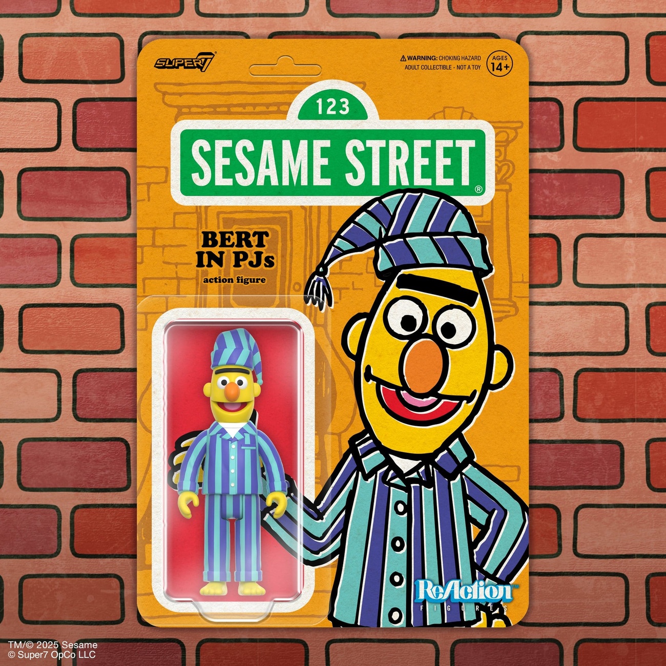 Sesame Street figurine articulée ReAction Wave 06 Bert (PJ) 10 cm