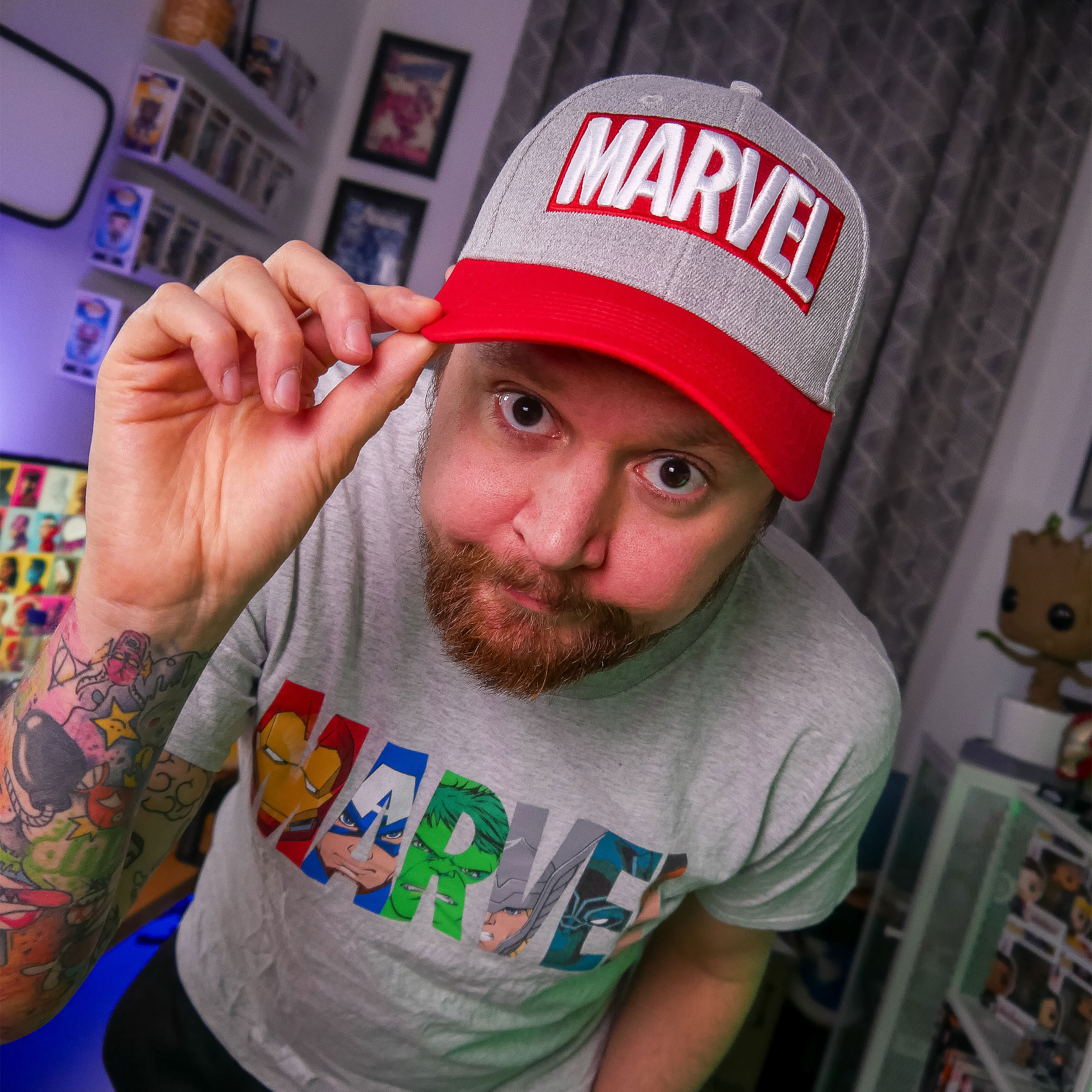 Marvel - Logo Comic Heroes T-Shirt grijs