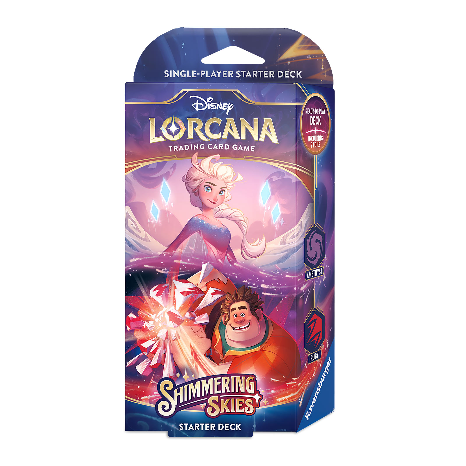 Disney Lorcana Amethyst and Ruby Starter Set - Shimmering Skies Trading Card Game