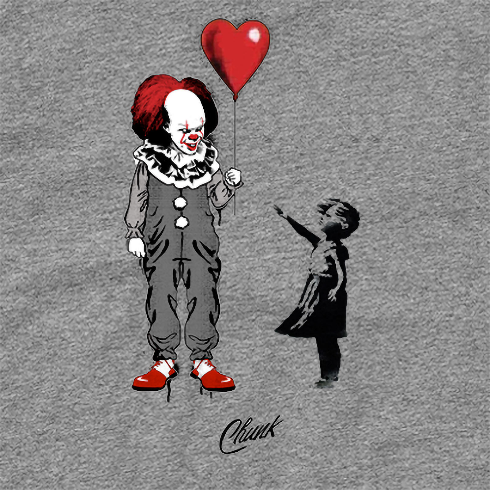 Pennywise with Heart Balloon T-Shirt for Stephen King's IT Fans