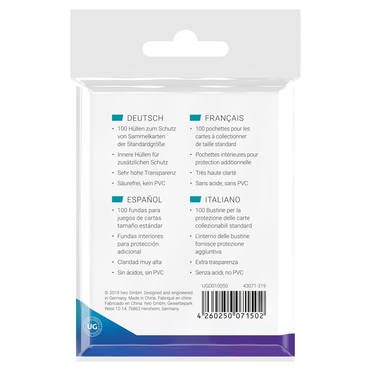 Ultimate Guard Precise-Fit Sleeves Tamaño Estándar (100)
