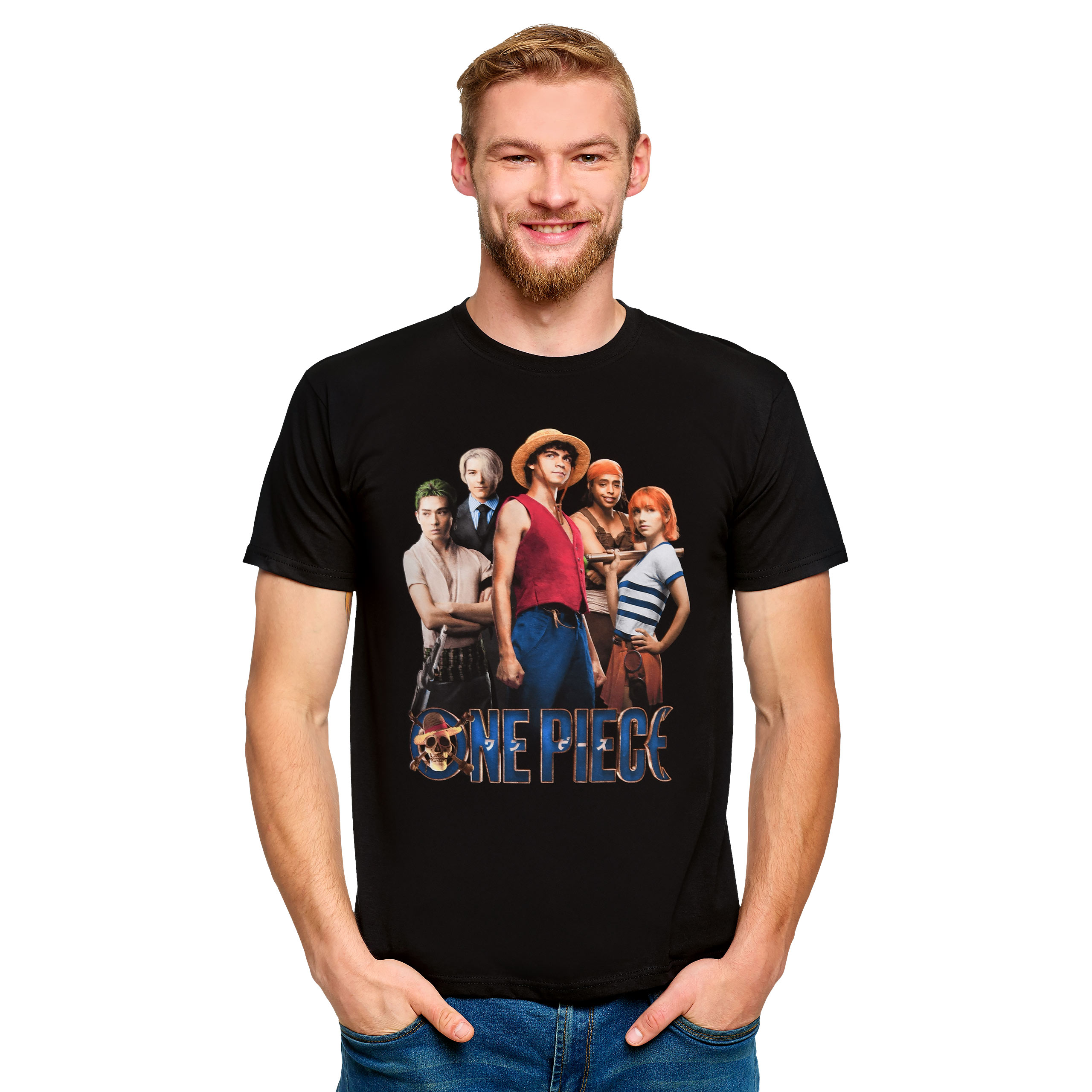 One Piece - Crew T-Shirt Zwart