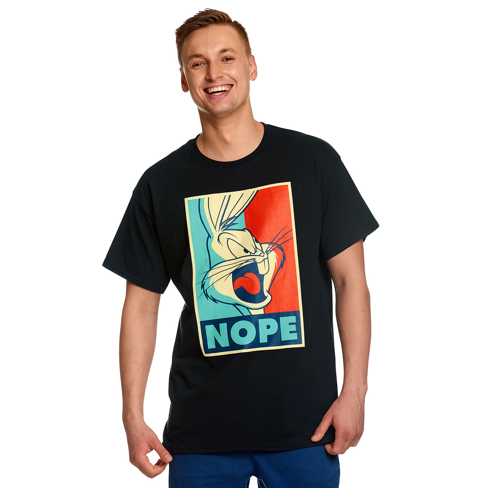 Looney Tunes - Bugs Bunny Nope Poster T-Shirt Zwart