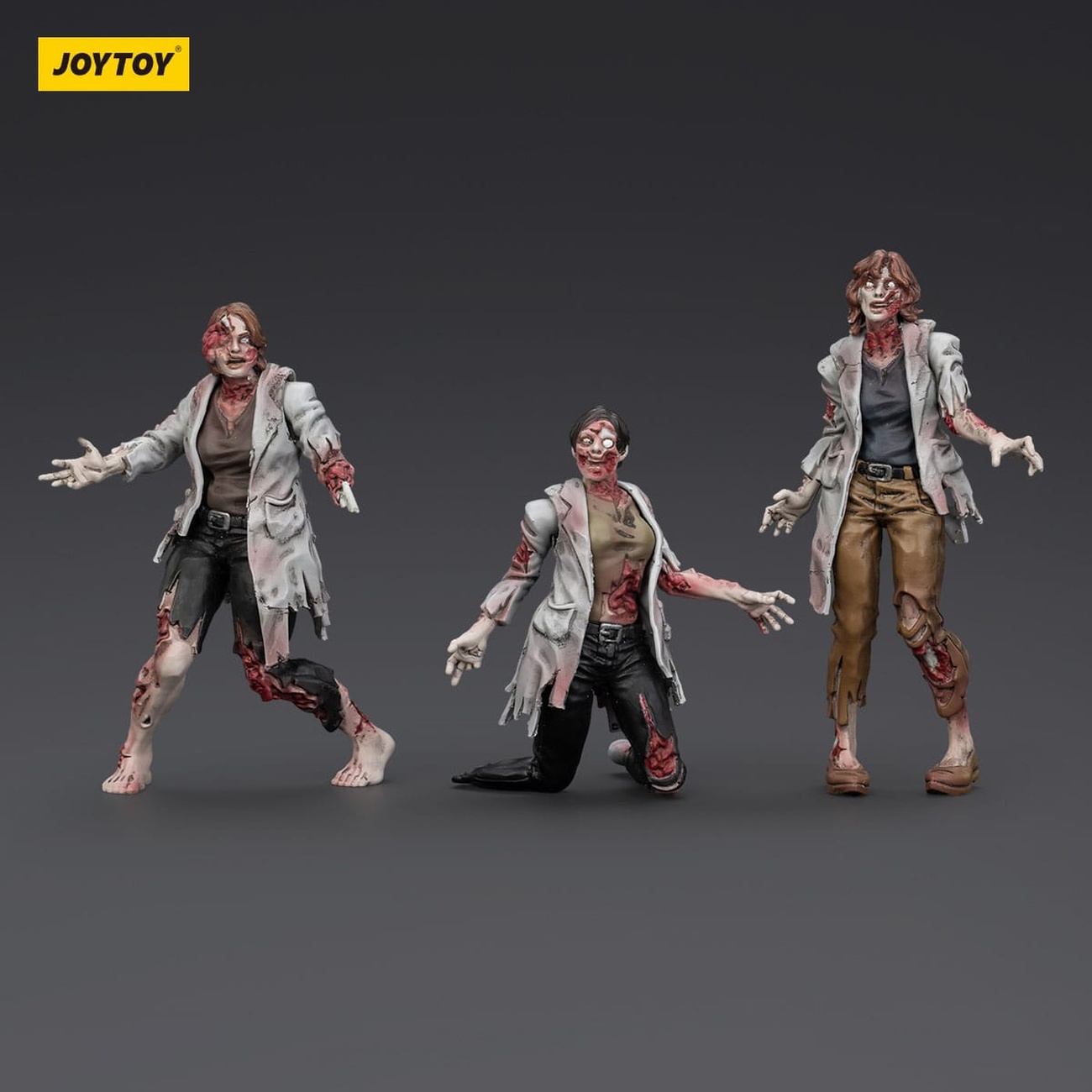 Zombie Dark Source Actionfigurer 3-pack Scientists (Female) 8 cm