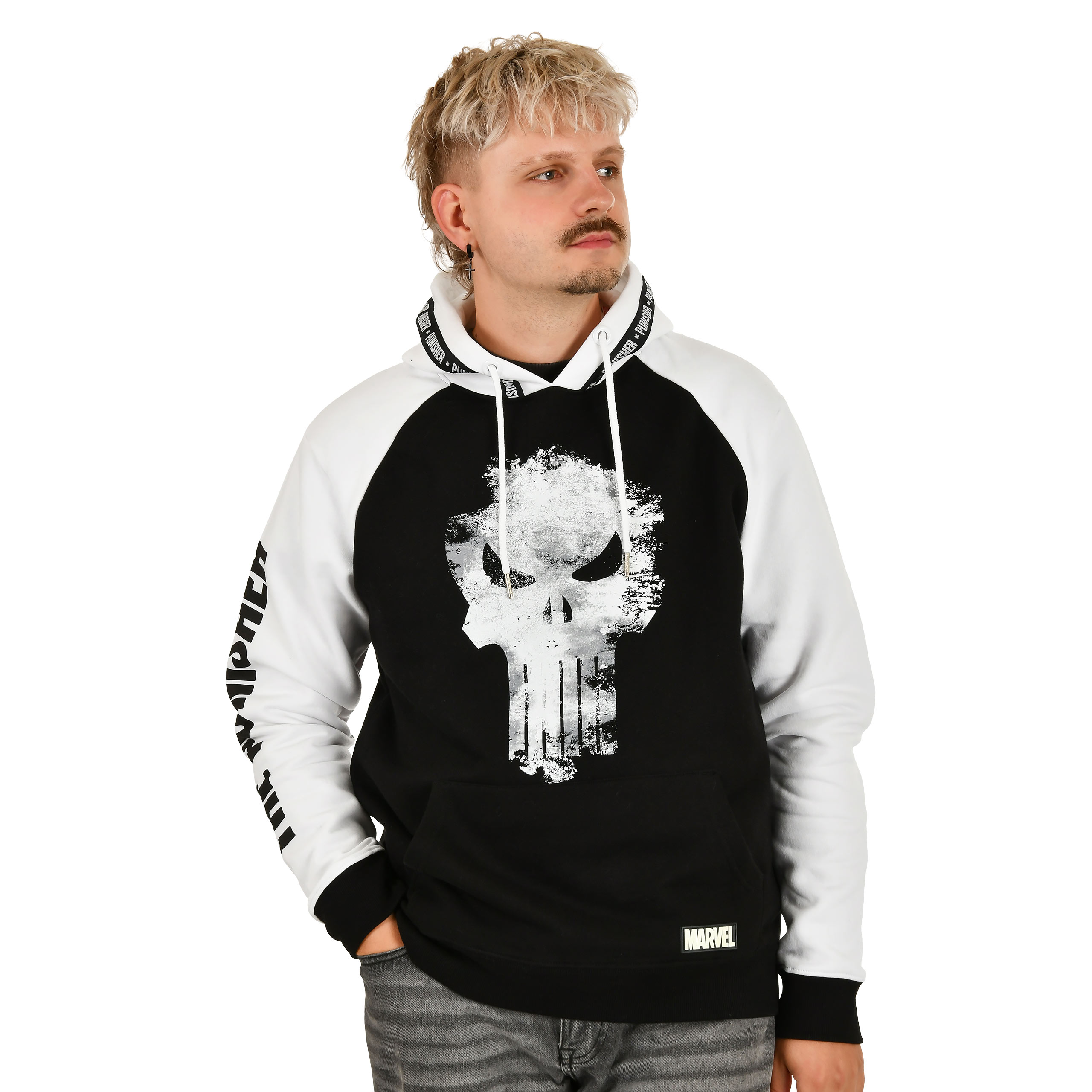 Punisher - Felpa con cappuccio Logo nera