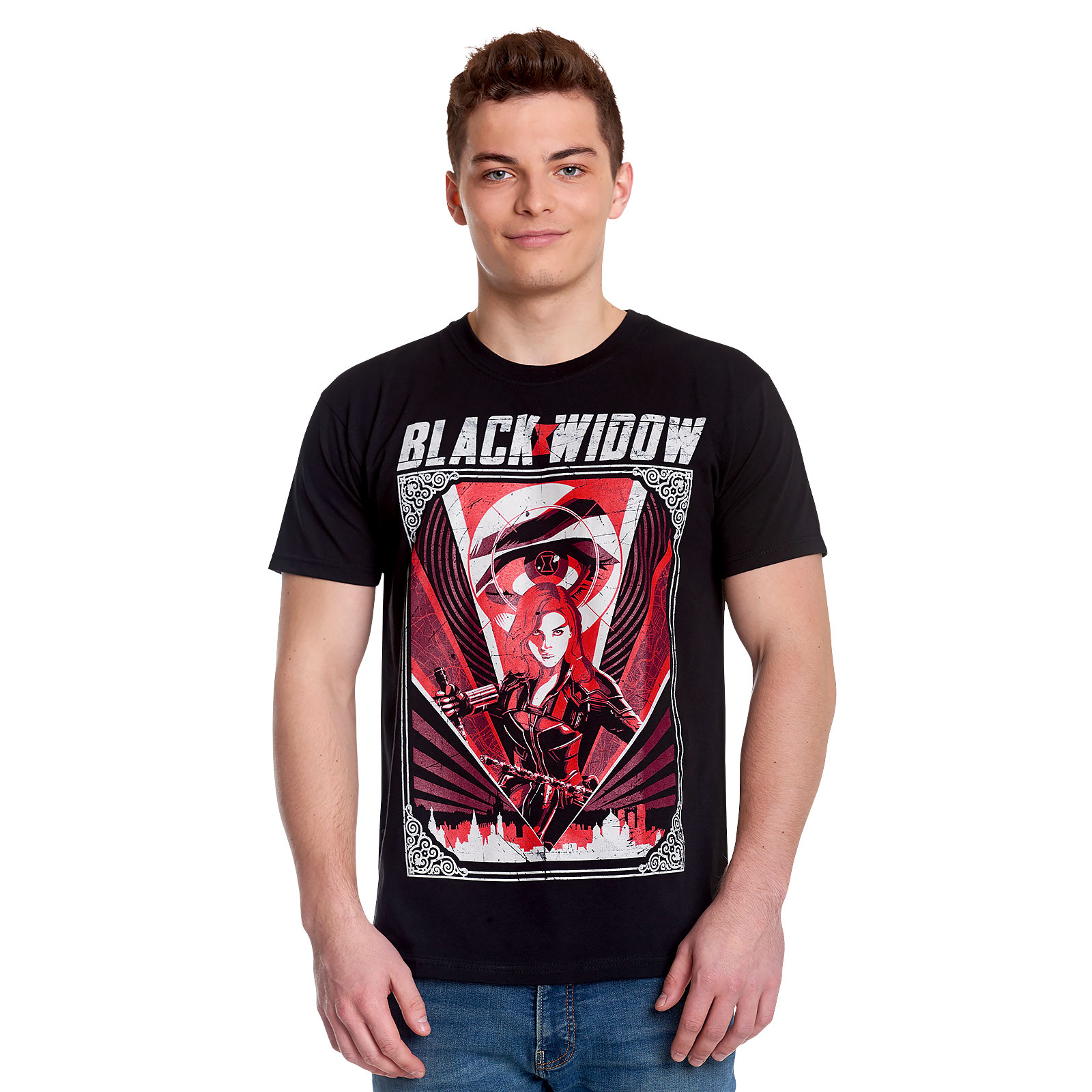 Black Widow - Eye in the Sky Movie T-Shirt Black