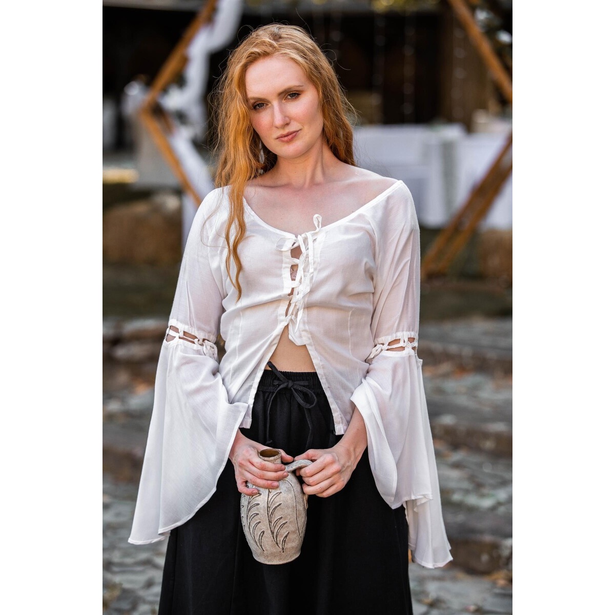 Mittelalter Bluse Carmen weiß