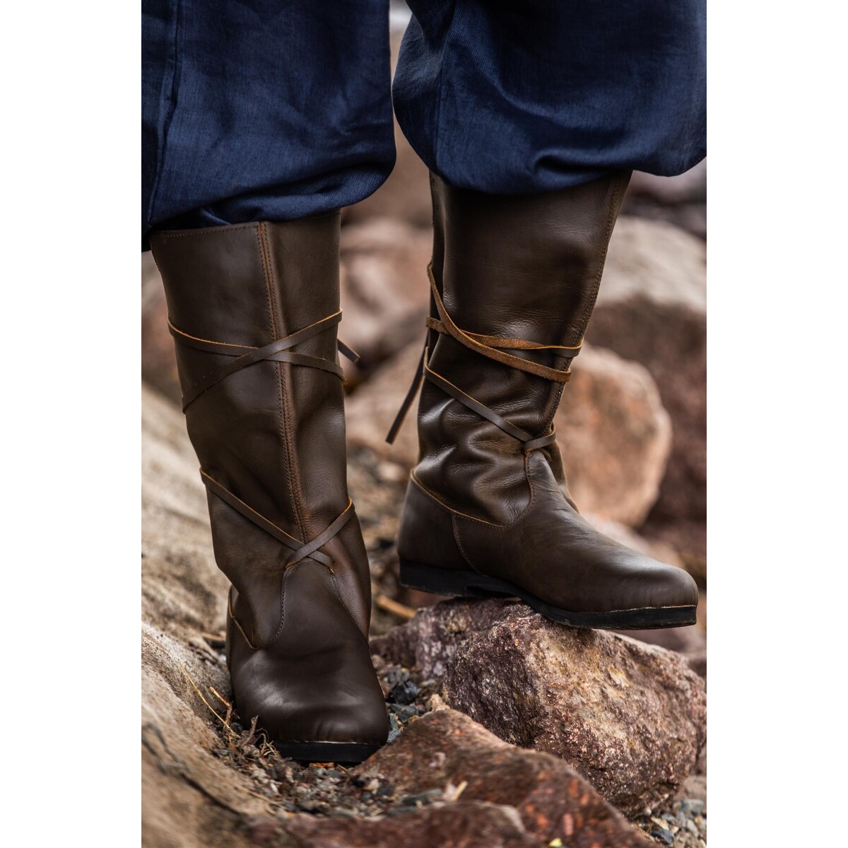 Medieval Boots Ole in Brown Nubuck Leather