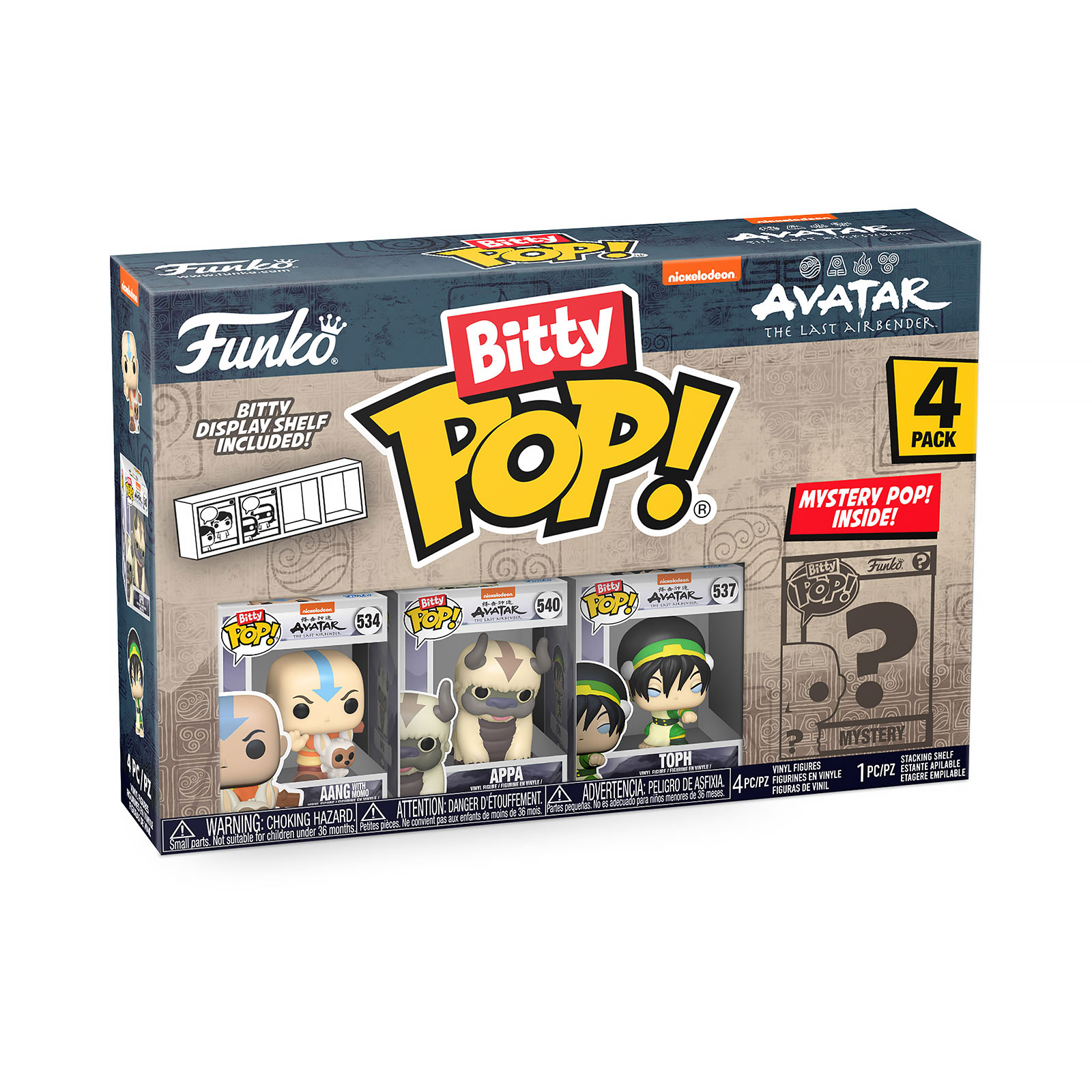 Avatar El Último Maestro del Aire - Funko Bitty Pop Set de 4 Figuras Serie 1