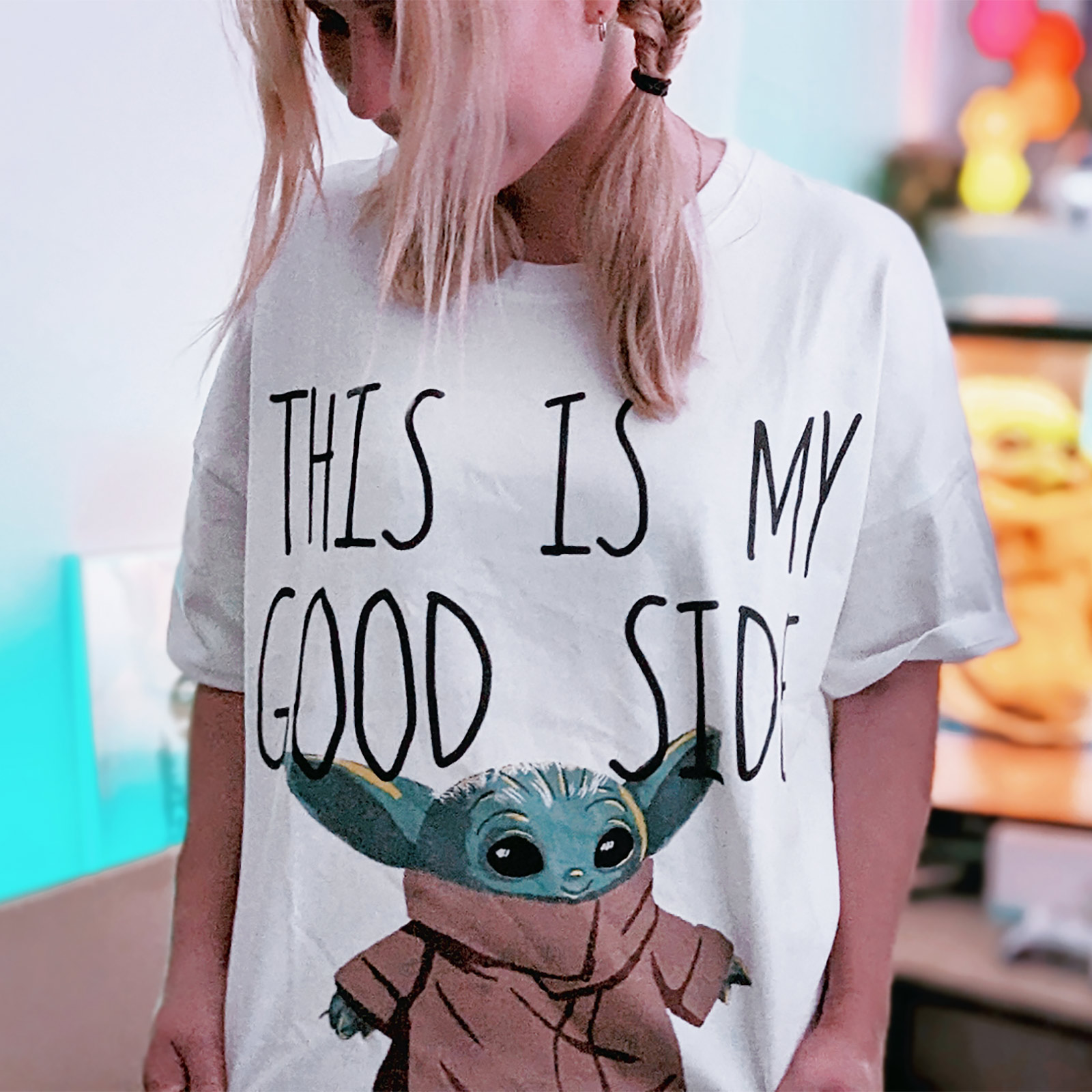 Grogu Good Side Oversize T-Shirt weiß - Star Wars The Mandalorian