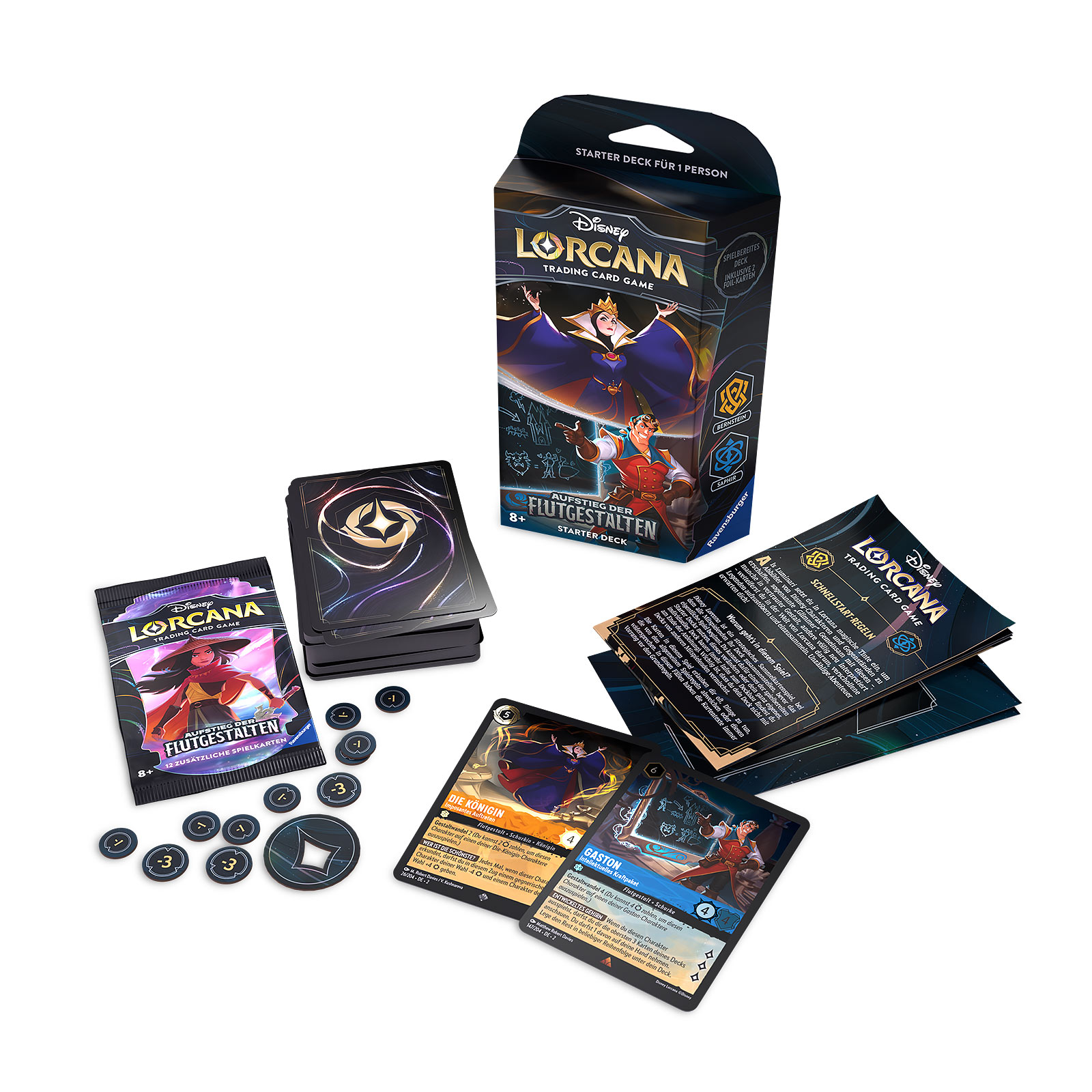 Disney Lorcana Amber and Sapphire Starter Set - Rise of the Tide Shapes Trading Card Game