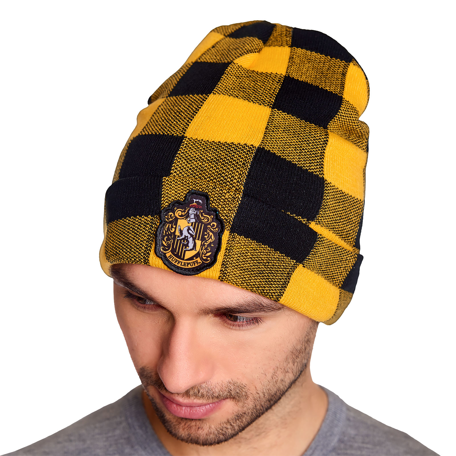 Harry Potter - Hufflepuff Crest Checkered Hat