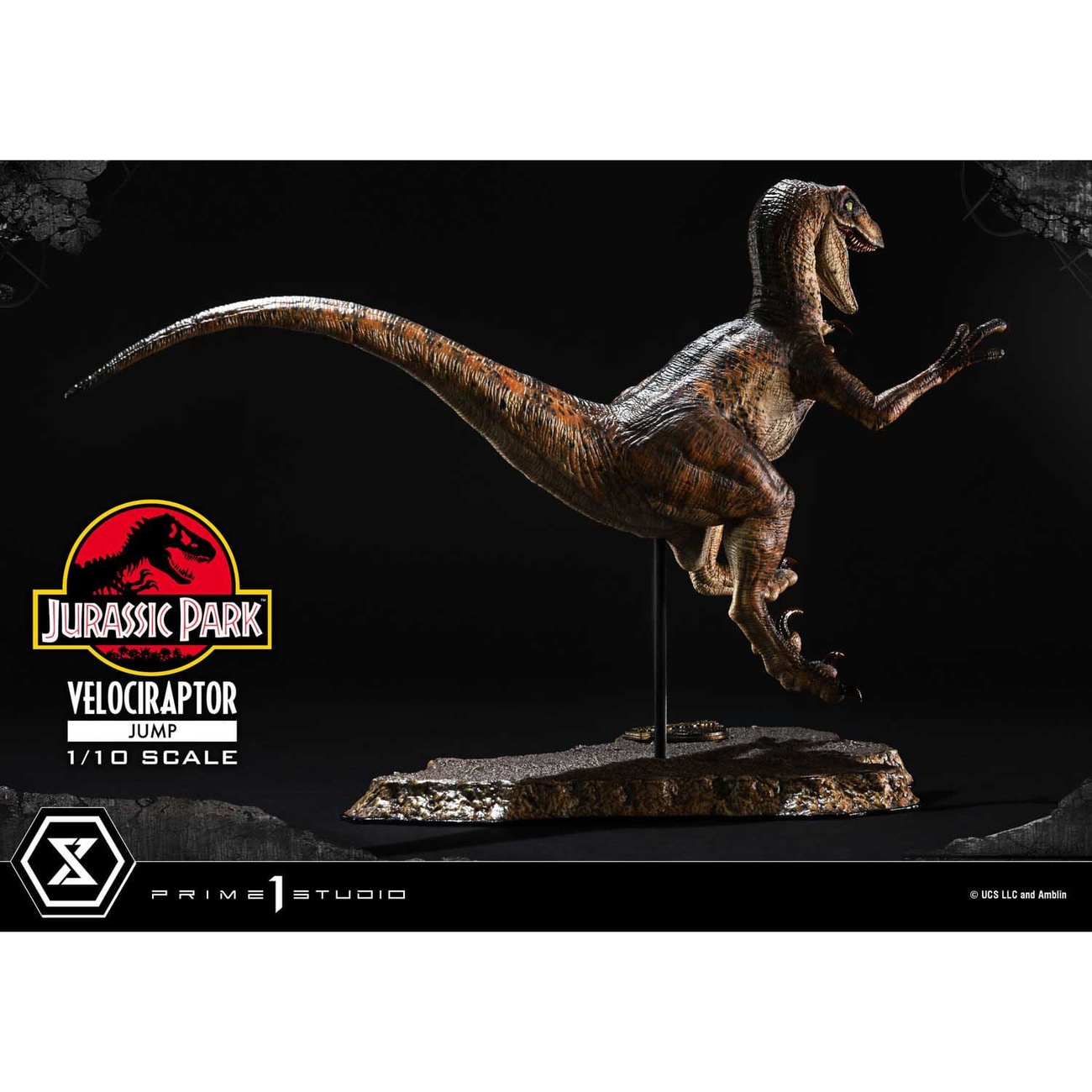 Classic Raptor Jump Jurassic Park Prime Collectibles Statue 1/10 Velociraptor Jump 21 cm ...