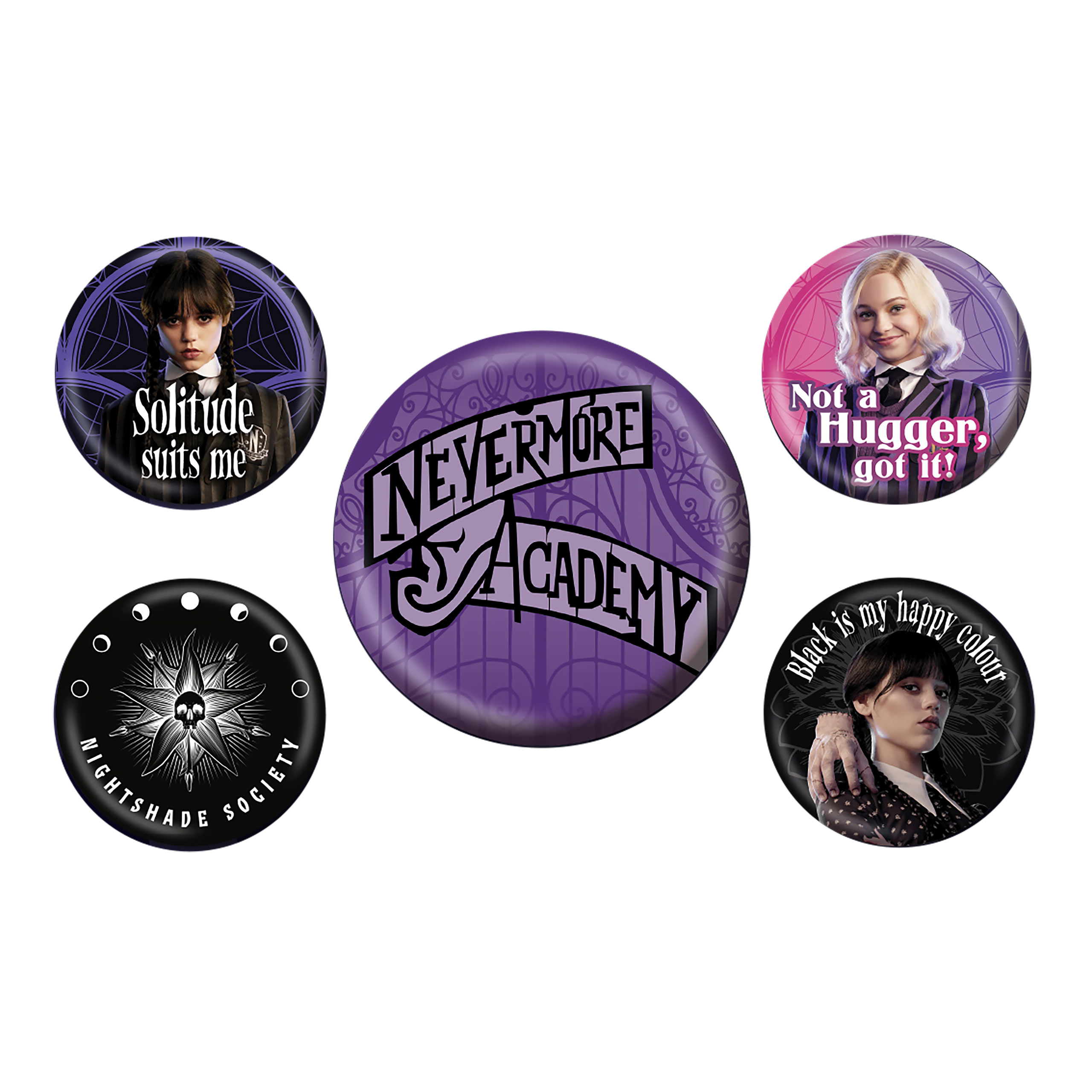 Woensdag - Nevermore Button 5-delige Set