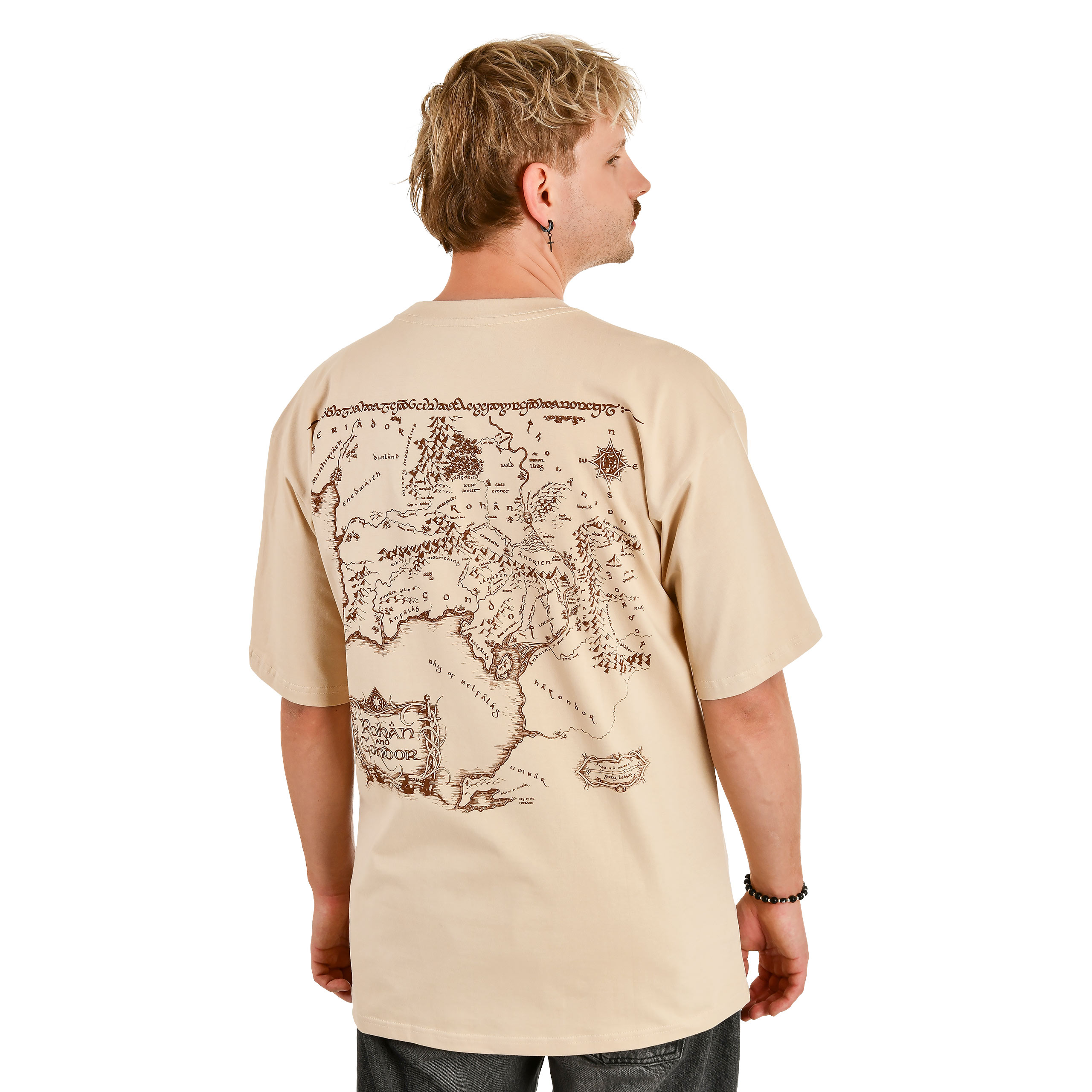 In de Ban van de Ring - Fellowship Rohan en Gondor Oversized T-Shirt beige