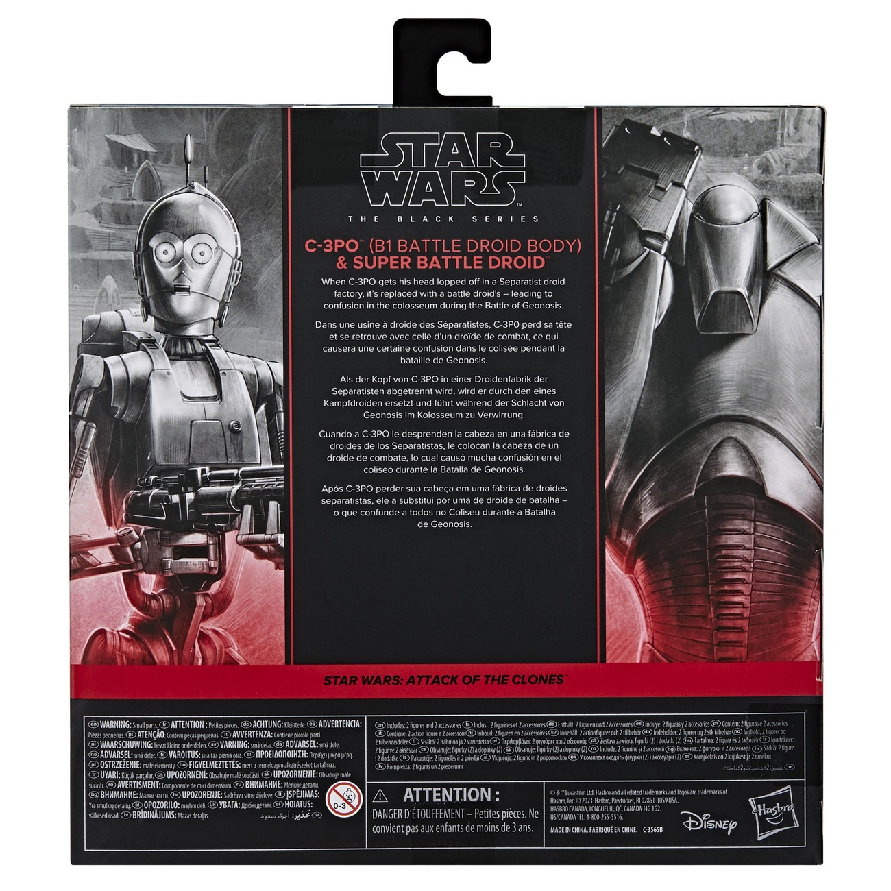 Star Wars Episode II Black Series Actiefiguren 2-pack C-3PO (B1 Battle Droid Body) & Super Battle Droid 15 cm