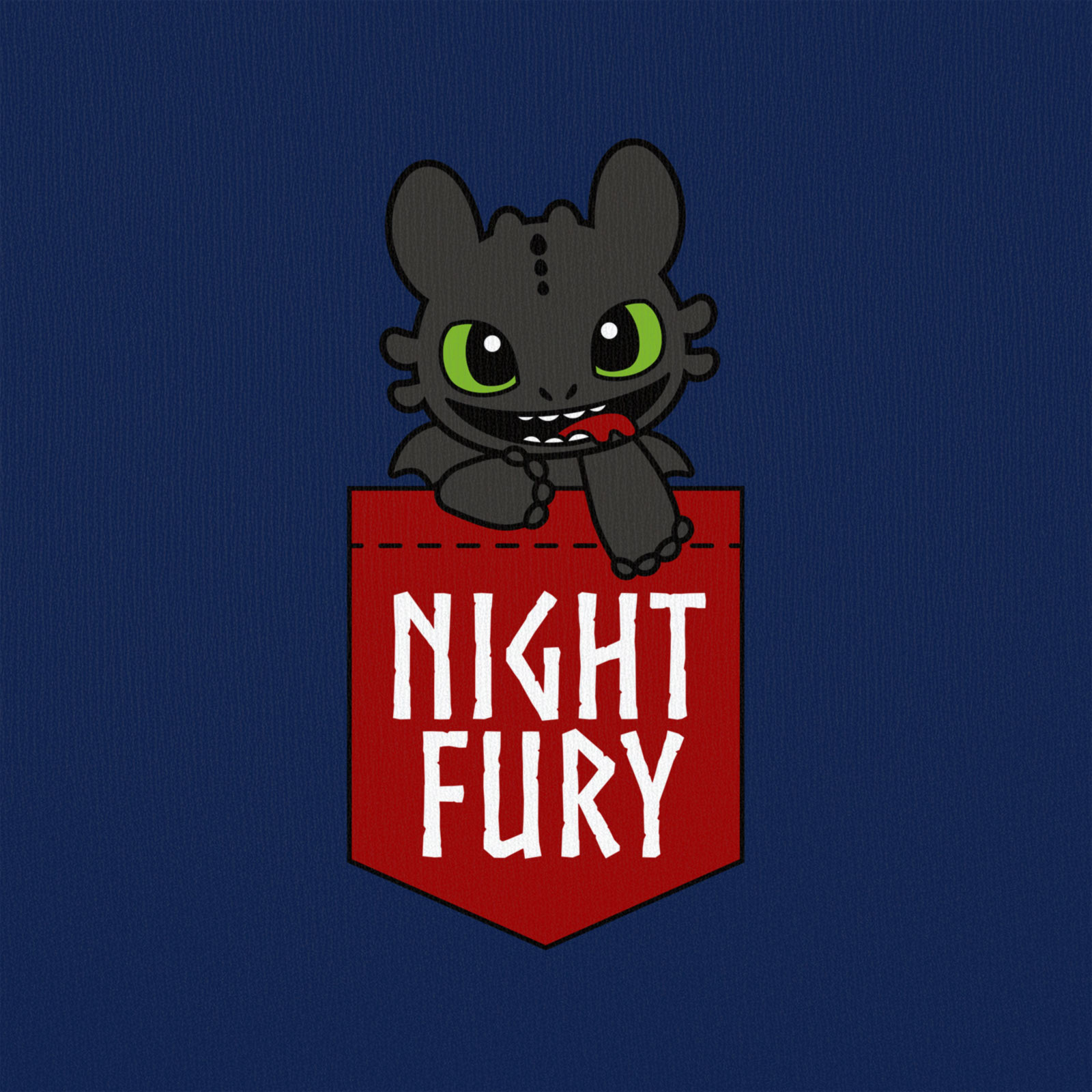 Drachenzähmen leicht gemacht - Night Fury Pocket T-Shirt blau