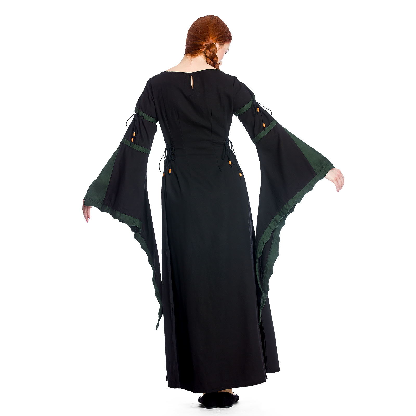 Leona - Robe médiévale noir-vert