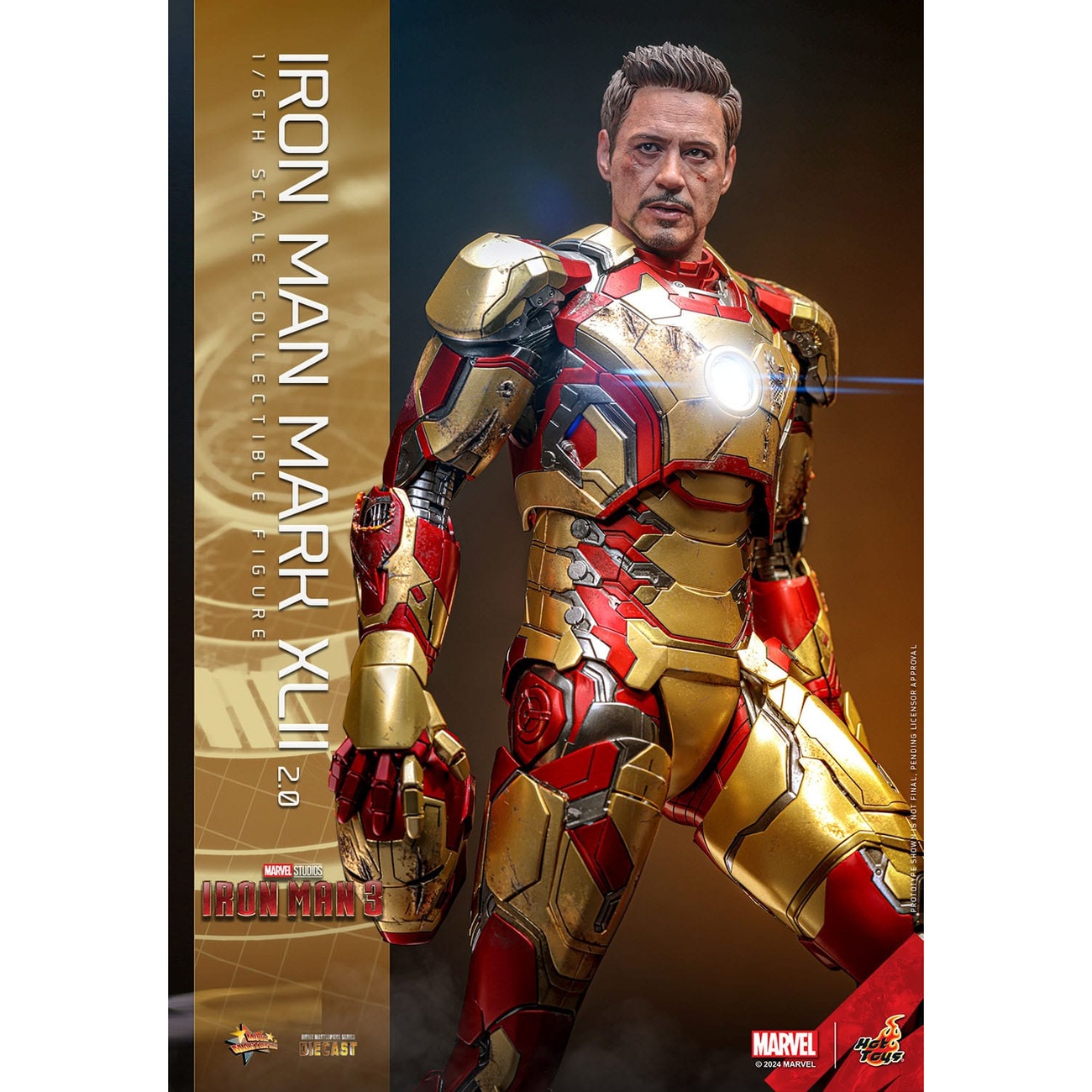 Iron Man 3 - Figura de acción Diecast Masterpiece Iron Man Mark XLII 1:6 Deluxe