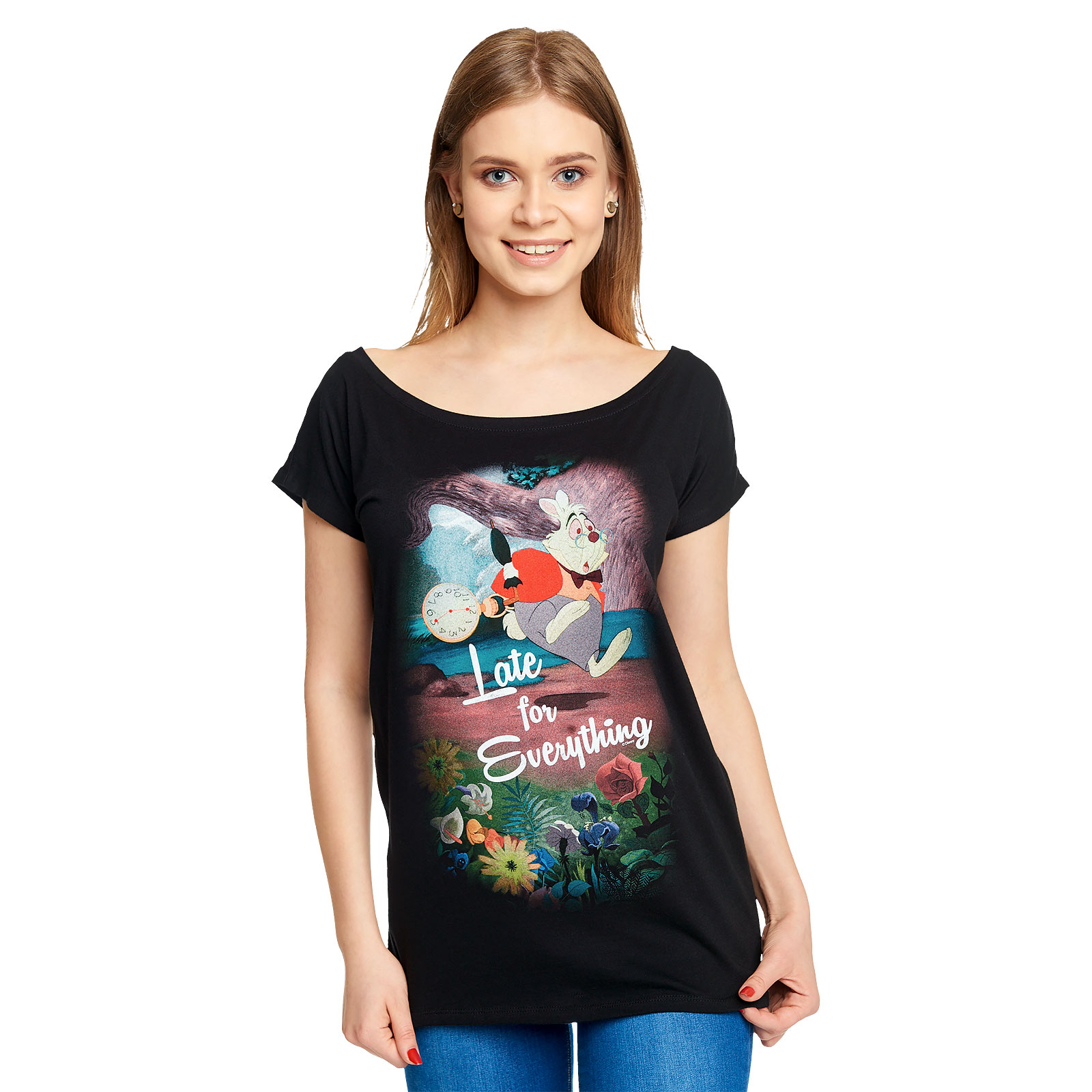 Alice au Pays des Merveilles - T-shirt en retard pour femmes coupe ample noir