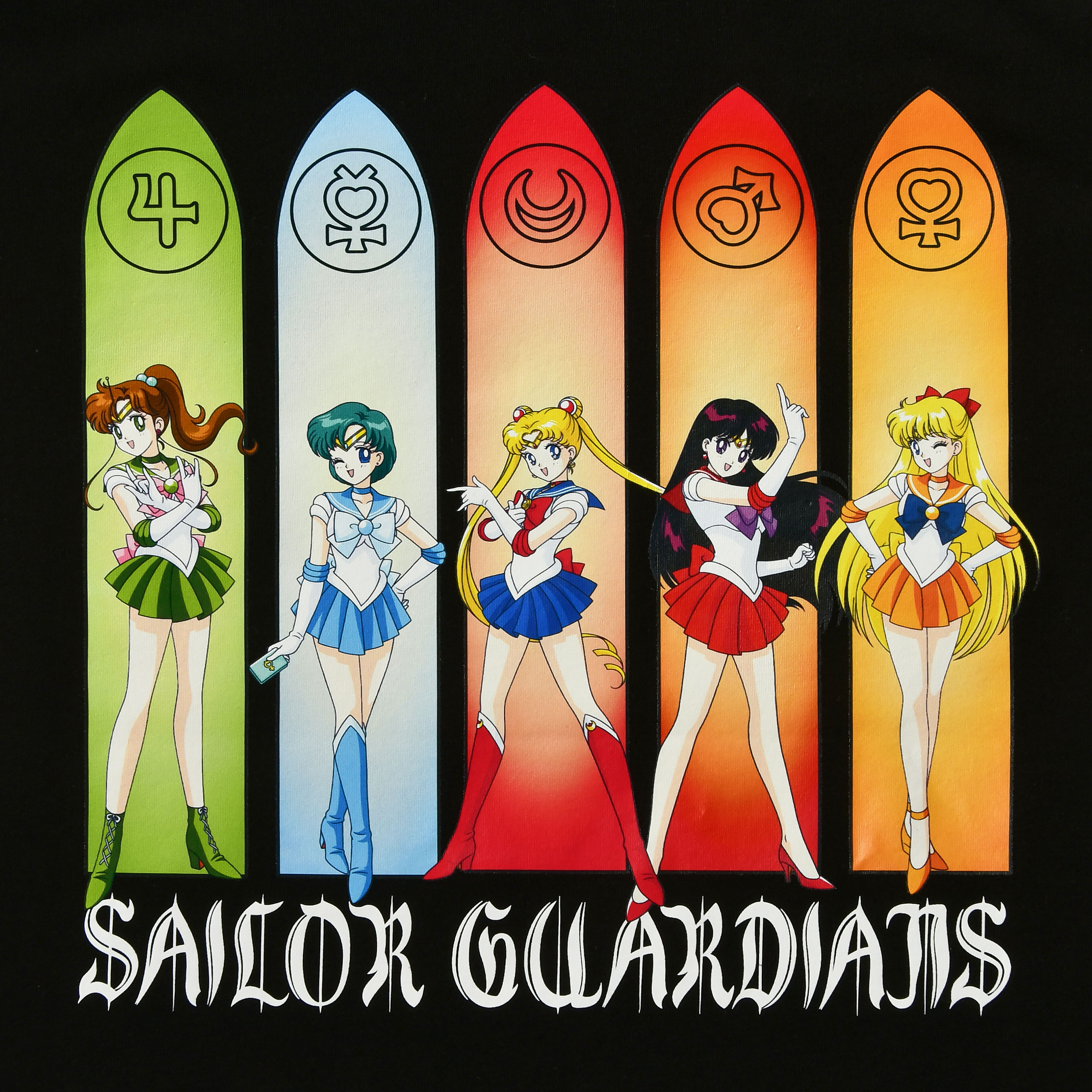 Sailor Moon - Sailor Guardians Inner Senshi T-Shirt schwarz