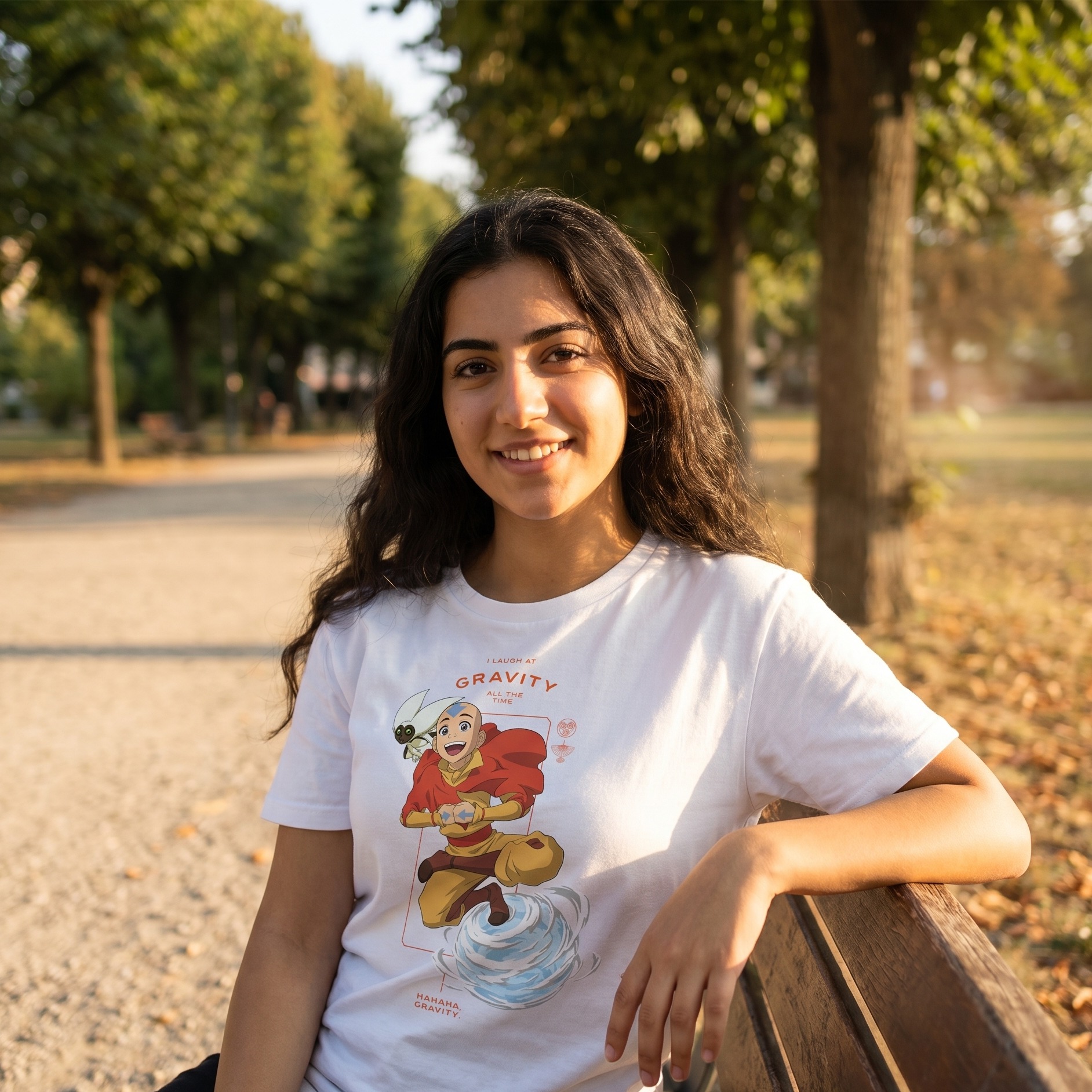 Avatar – T-shirt Aang Laugh at Gravity blanc