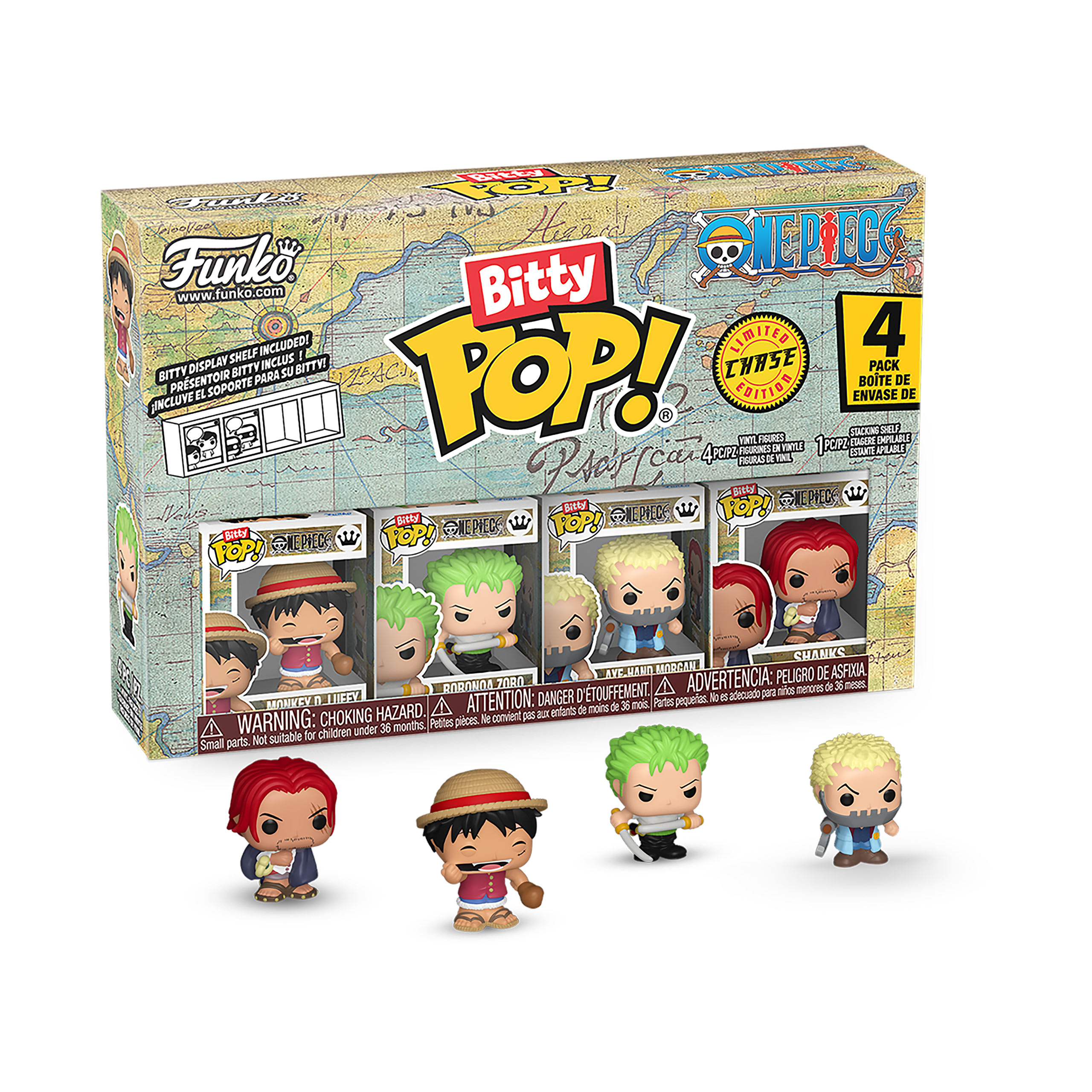 One Piece - Set de 4 figuras Funko Bitty Pop Serie 1