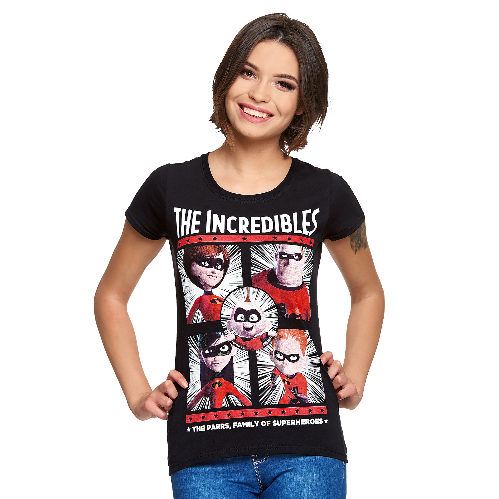 The Incredibles - Parr Family Dames T-Shirt Zwart