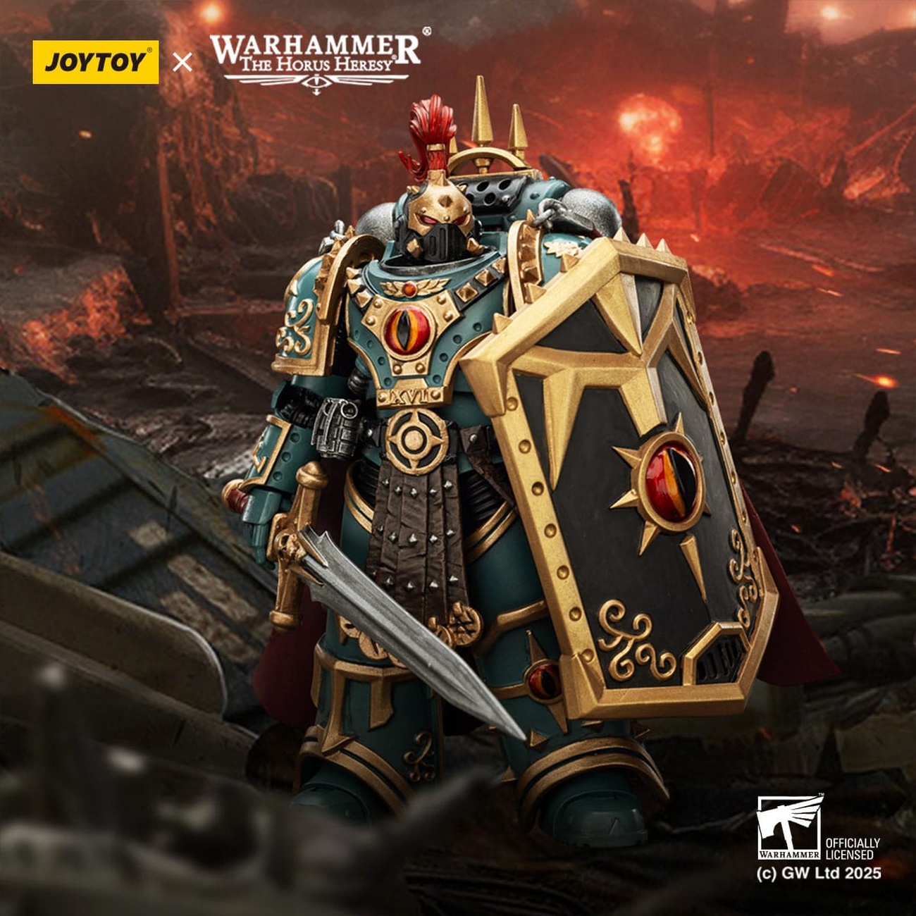 Warhammer The Horus Heresy figura de acción Sons of Horus Little Horus Aximand Captain of the 5th Company 20 cm