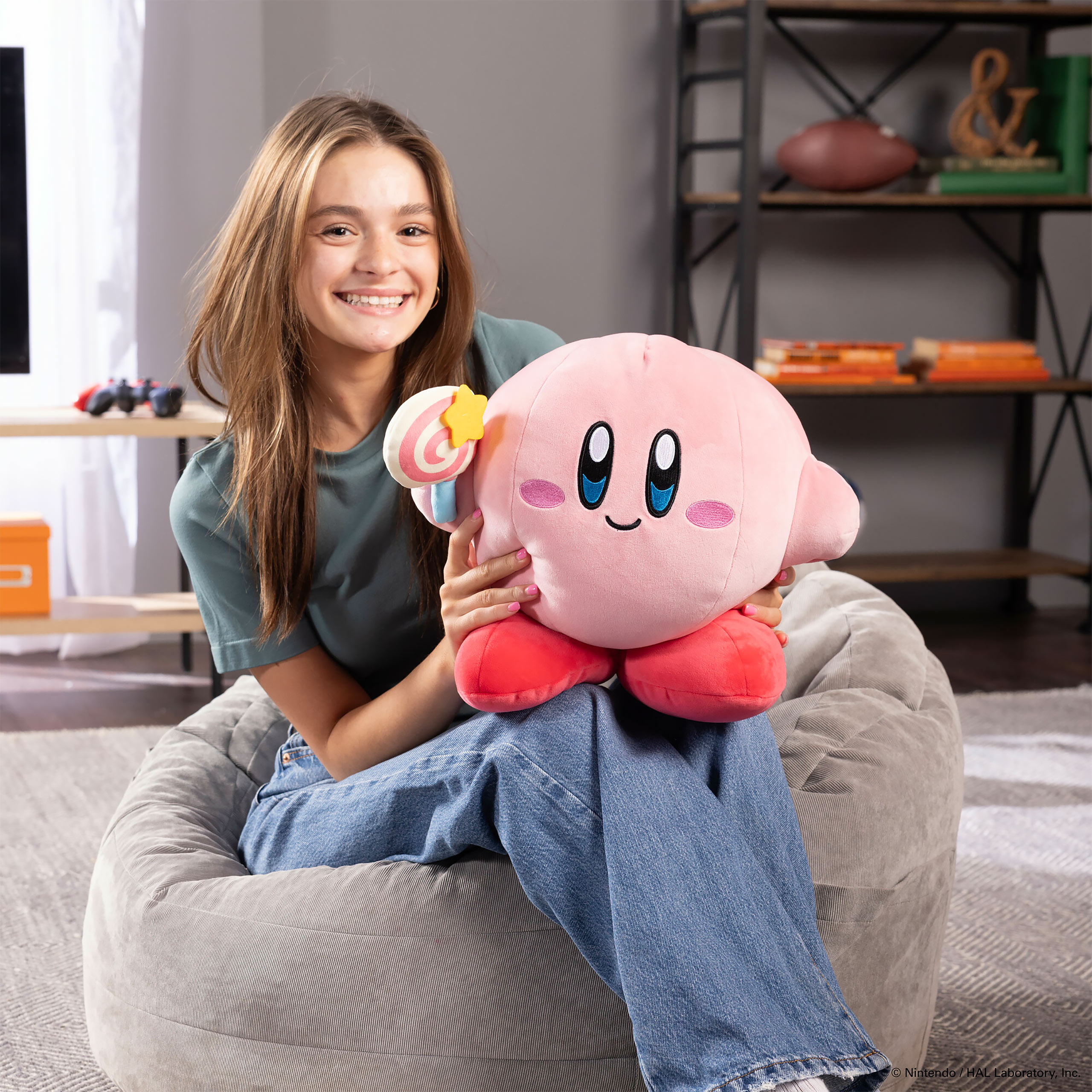 Kirby con Varita Mágica - Figura de Peluche Mocchi-Mocchi