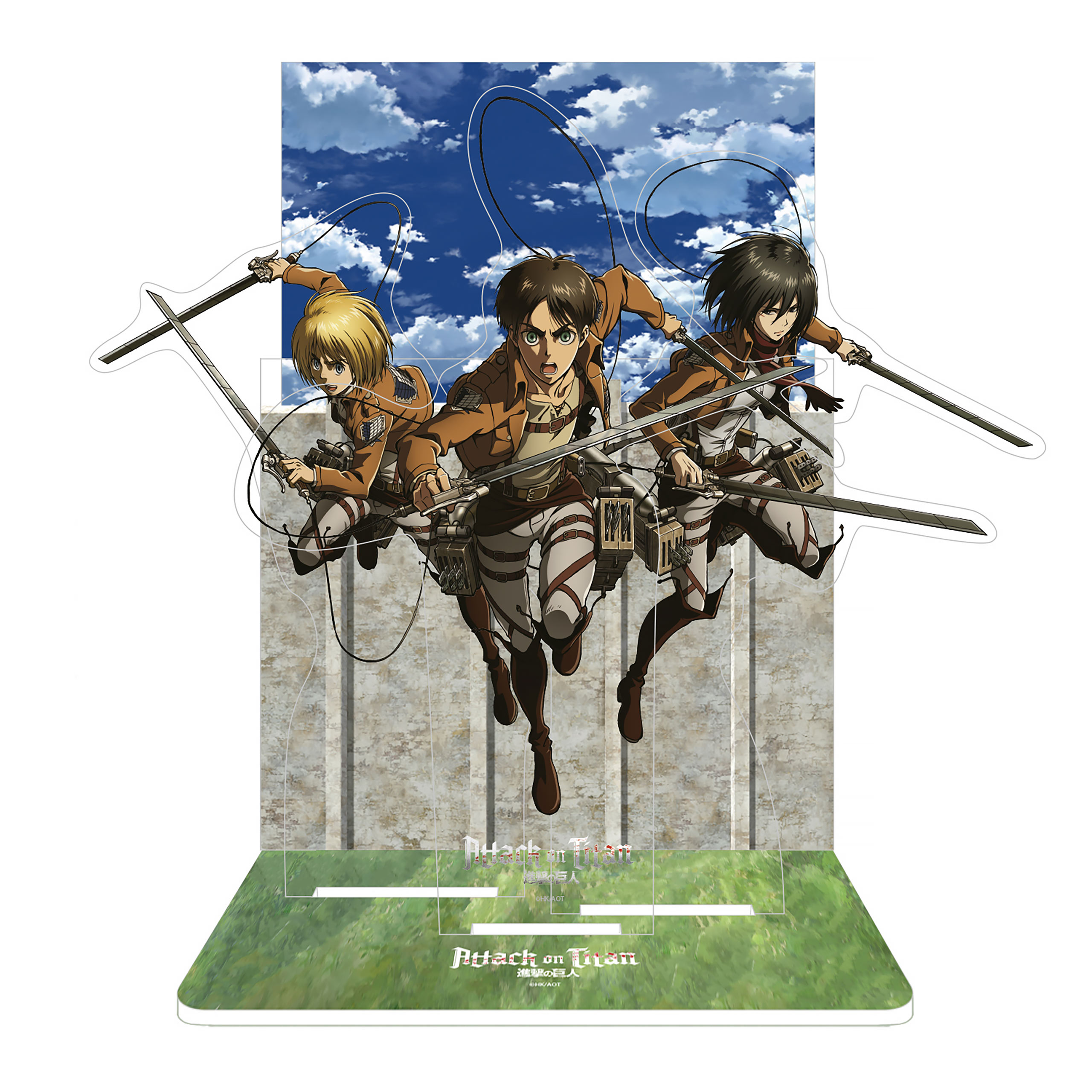 Attack on Titan - Diorama in Acrilico con Eren, Mikasa e Armin