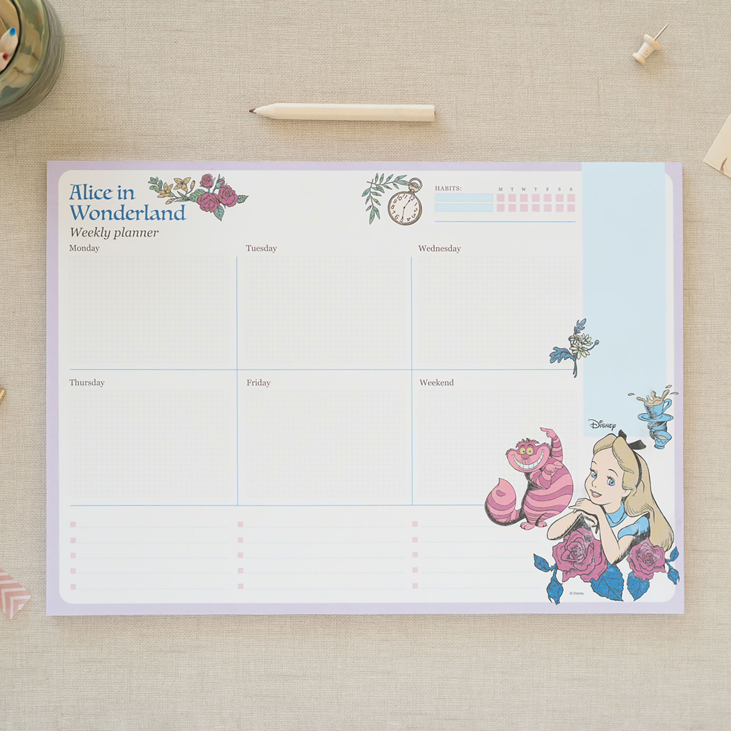 Alice in Wonderland - Flower Weekly Planner